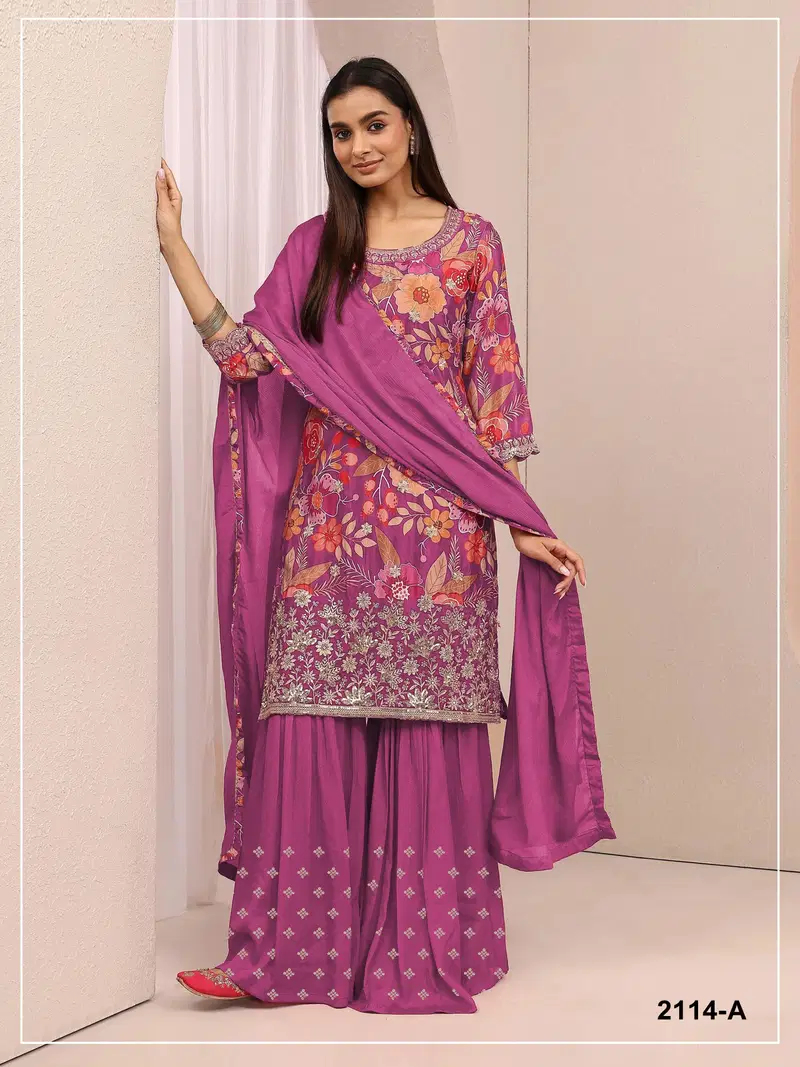 2114 Master Colors Chinon Embroidered Salwar Kameez Collection