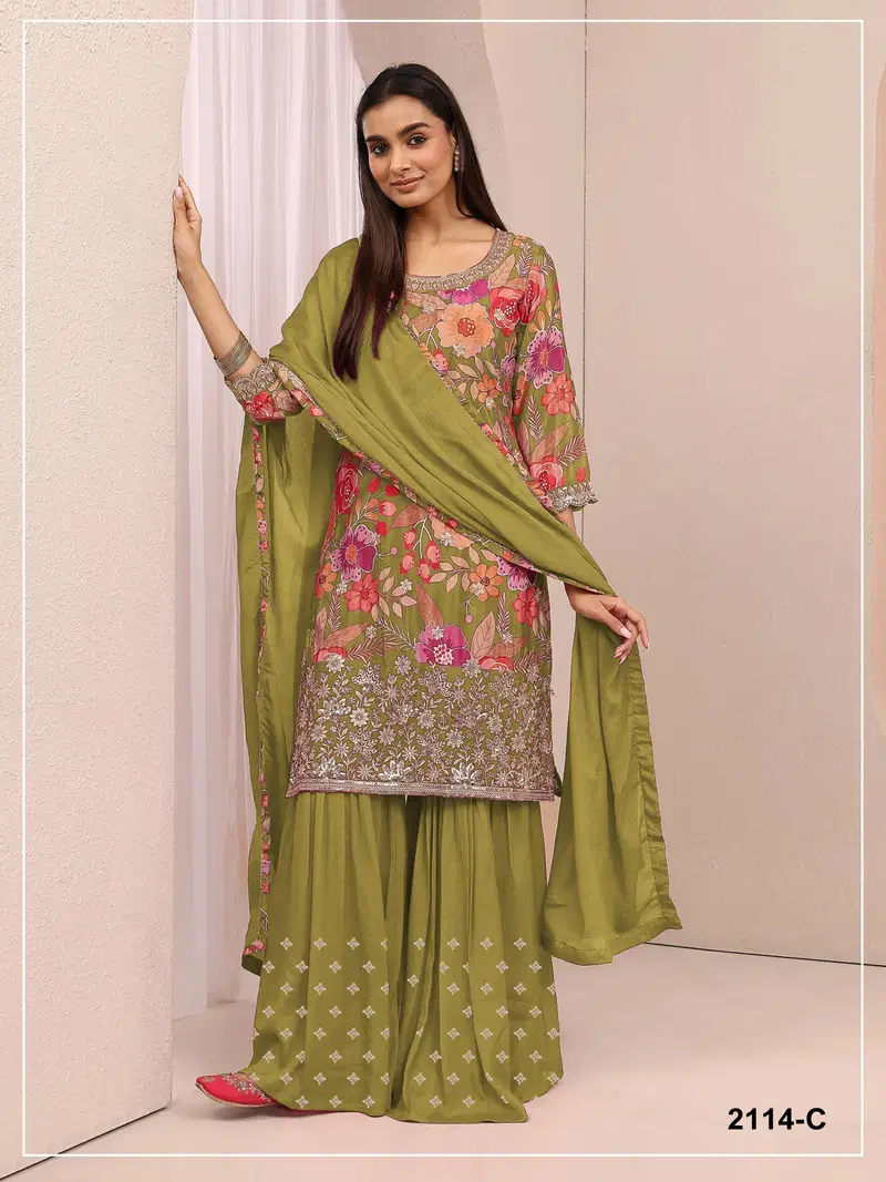 2114 Master Colors Chinon Embroidered Salwar Kameez Collection