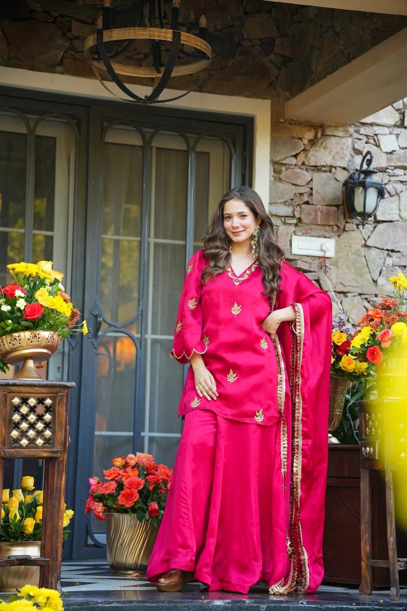 Chelsy 01 Fandy Silk Embroidered Kurti With Bottom Dupatta