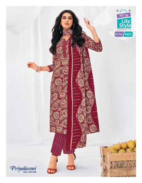 Mcm Priyalaxmi Vol 40 Readymade Cotton Printed Kurti Pant With Dupatta
