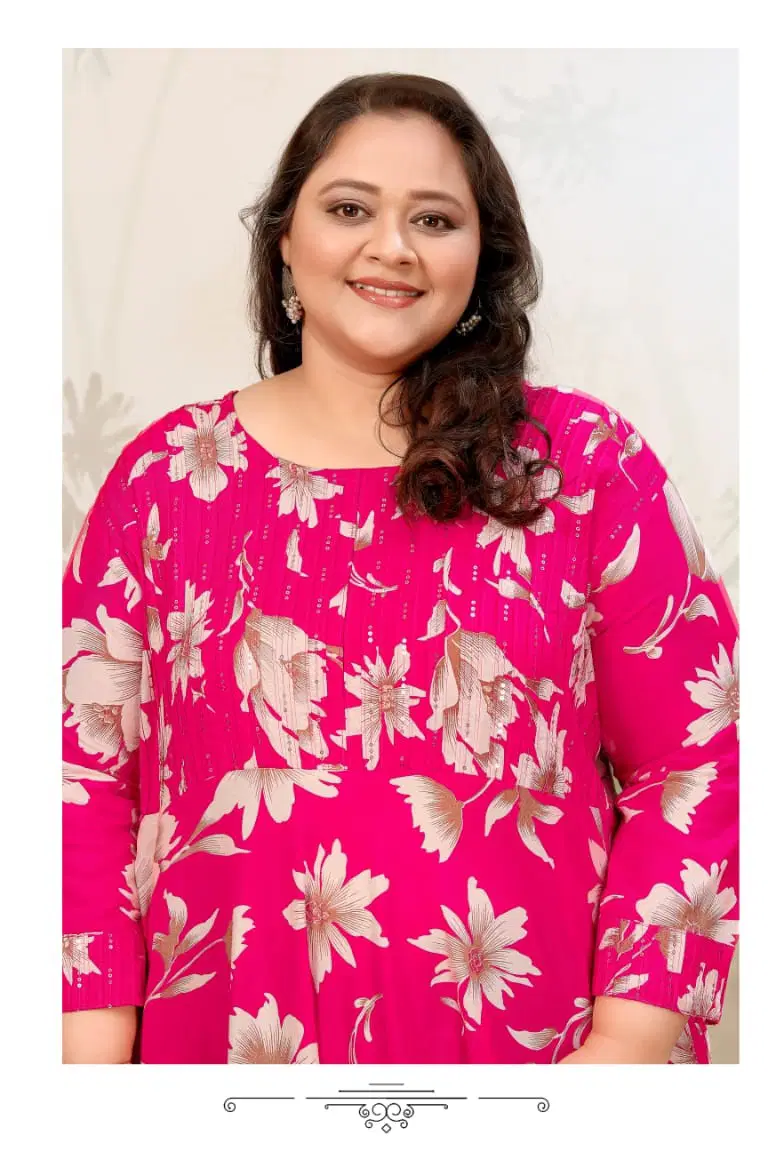 Moksh Plus Size Joy D No 8649 Premium Rayon Long Kurti