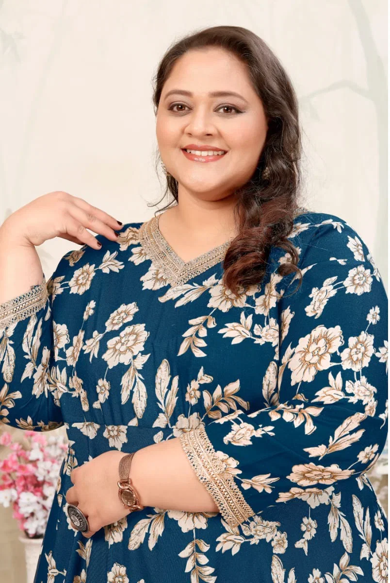 Moksh Plus Size Joy D No 8652 Premium Rayon Long Kurti