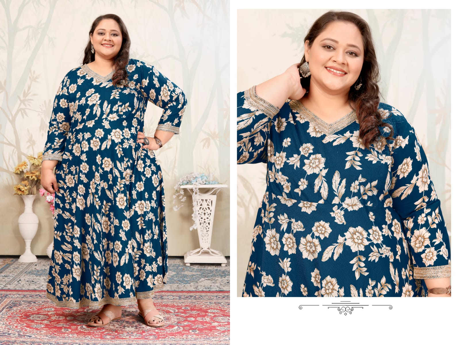 Moksh Plus Size Joy D No 8652 Premium Rayon Long Kurti