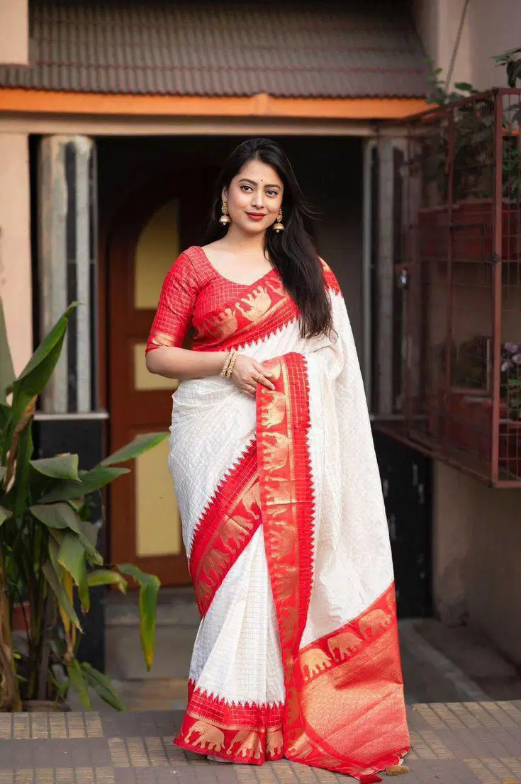 Soft Silk 5078 Lichi Silk Jacquard Work Saree Collection