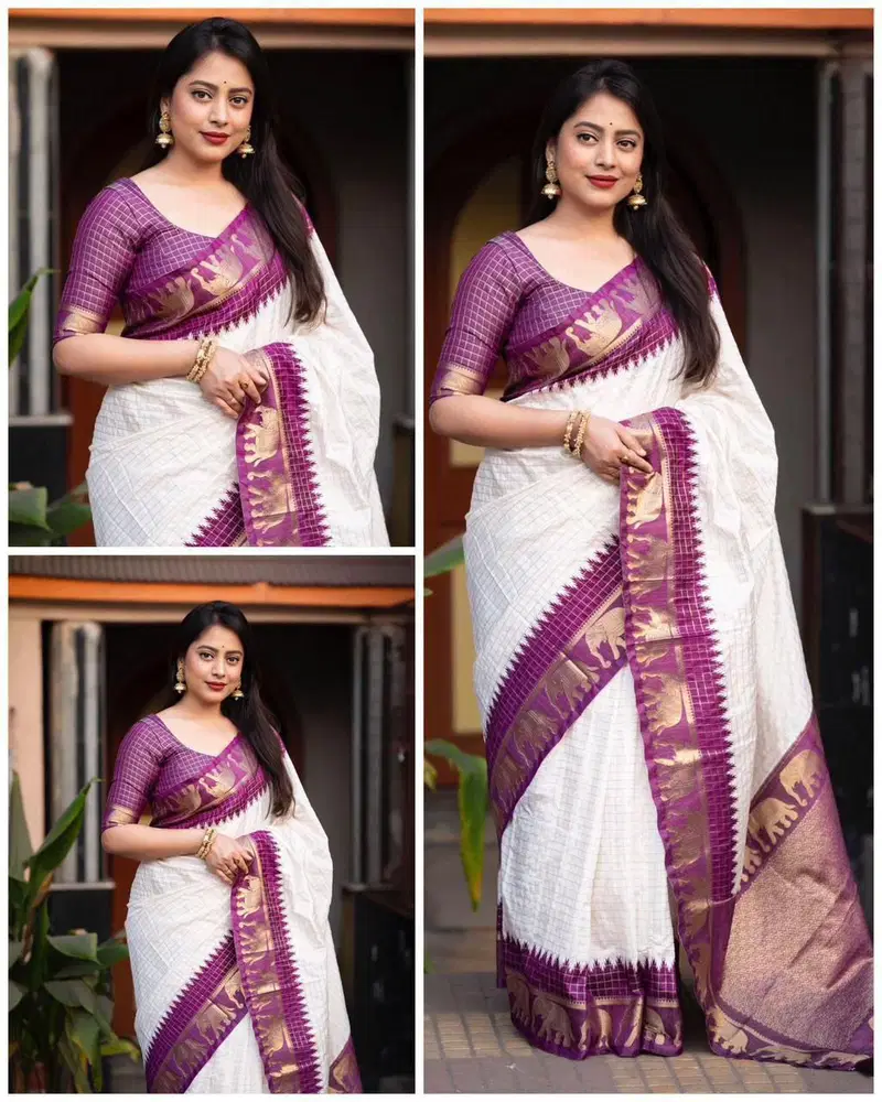 Soft Silk 5078 Lichi Silk Jacquard Work Saree Collection
