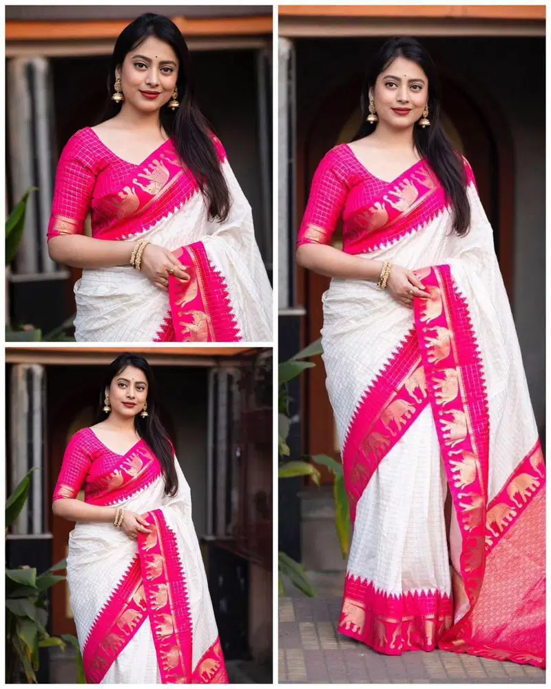 Soft Silk 5078 Lichi Silk Jacquard Work Saree Collection