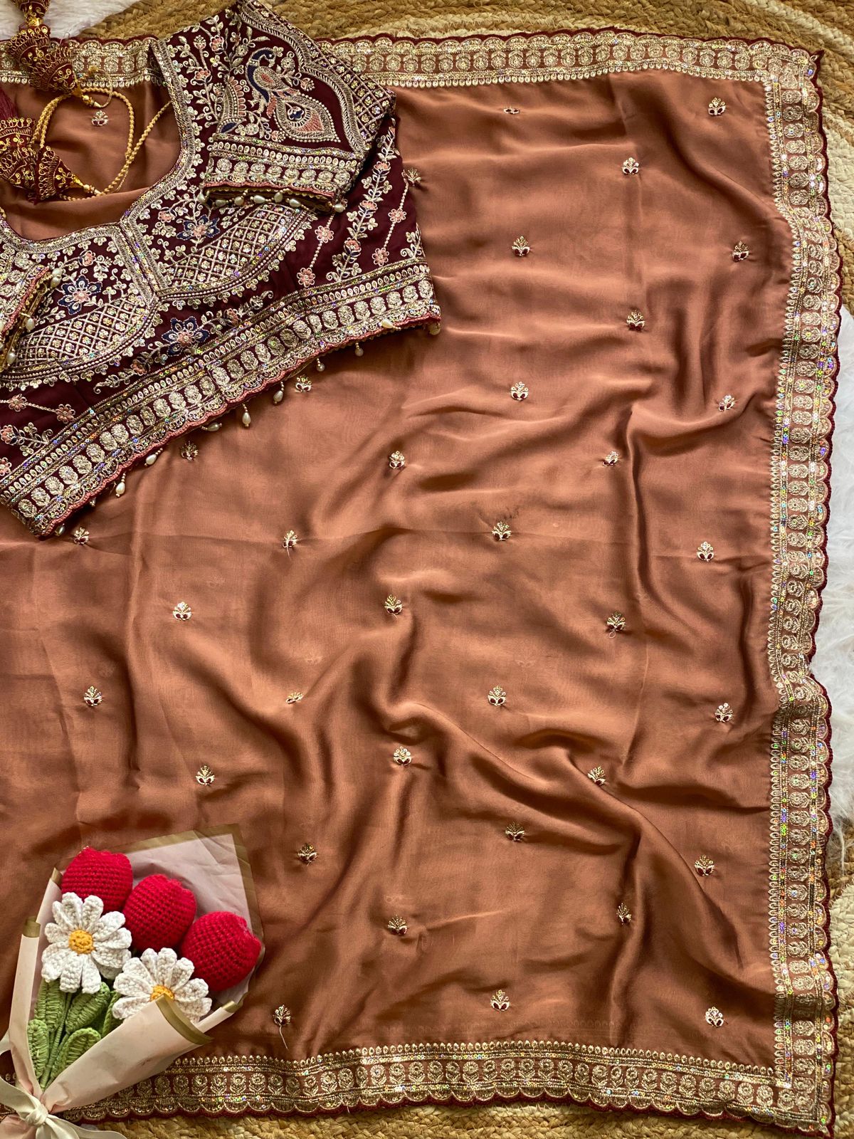 NCO 188 Rangoli Silk Embroidery Thread Sequins Wedding Wear Saree