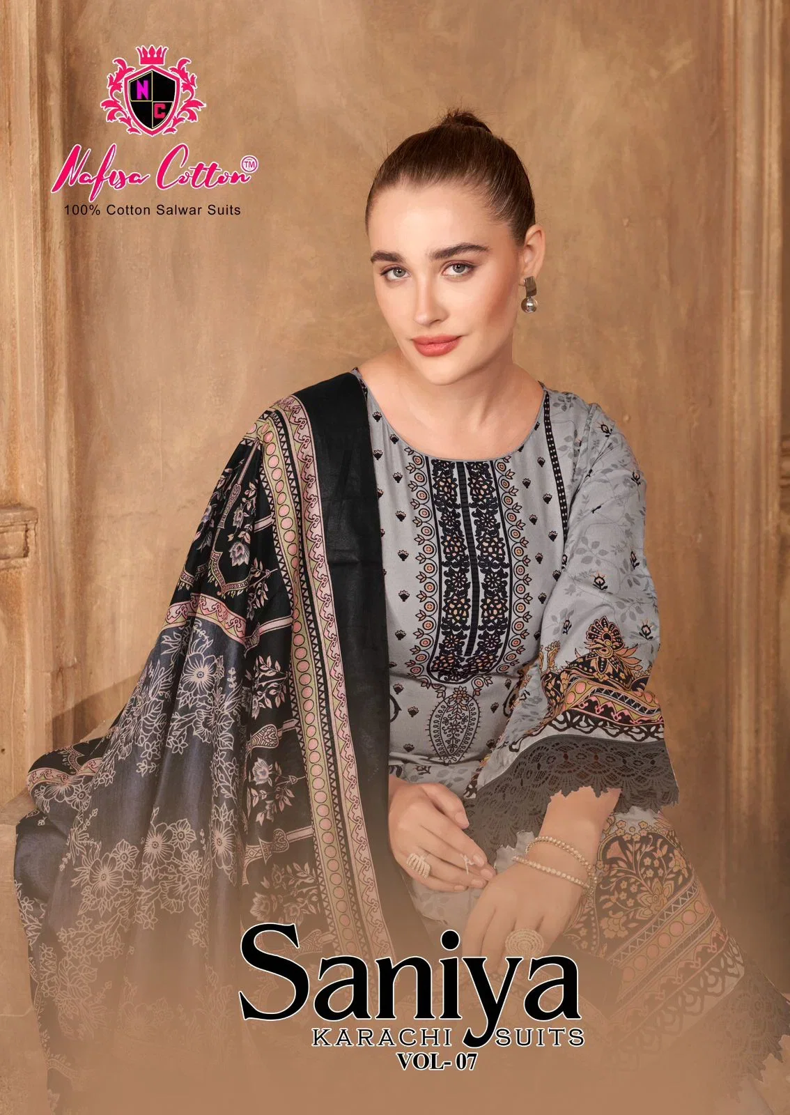 Nafisa Saniya Vol 7 Cotton Digital Printed Karachi Dress Material