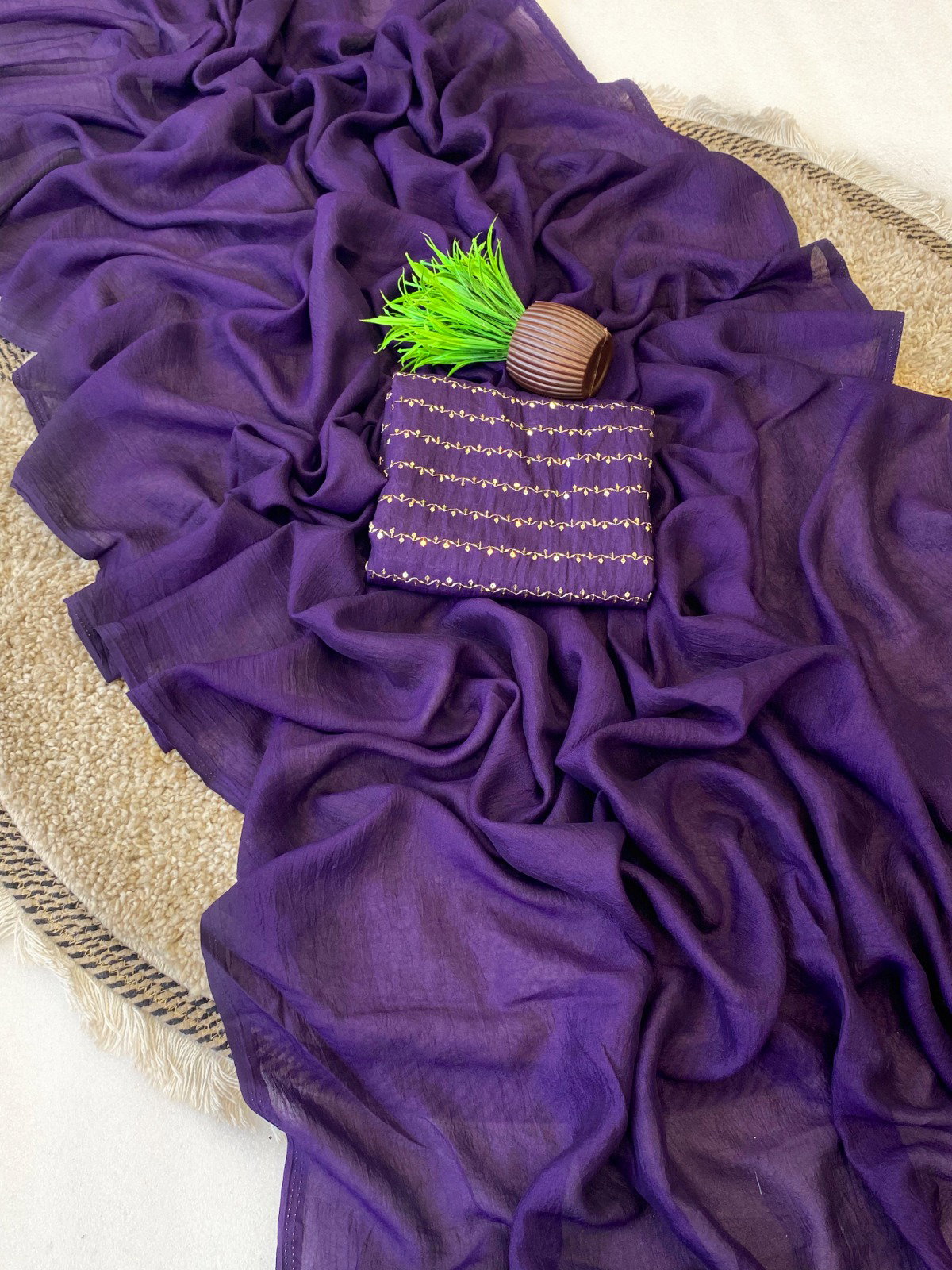 VLC Crush Rangoli Crush Beads With Sequins Work Saree