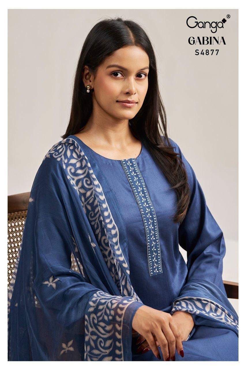Ganga Gabina 4877 Cotton Satin Printed Salwar Kameez