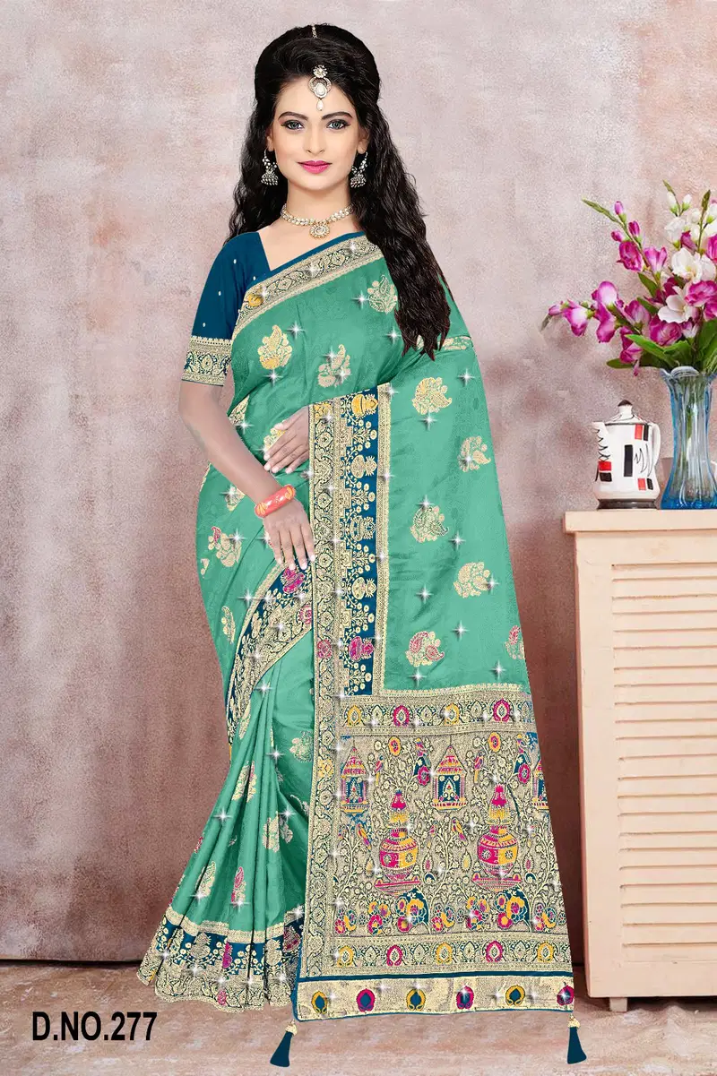Reva Panghat Nylone Sattin Swaroski Vol 3 Satin Saree Collection