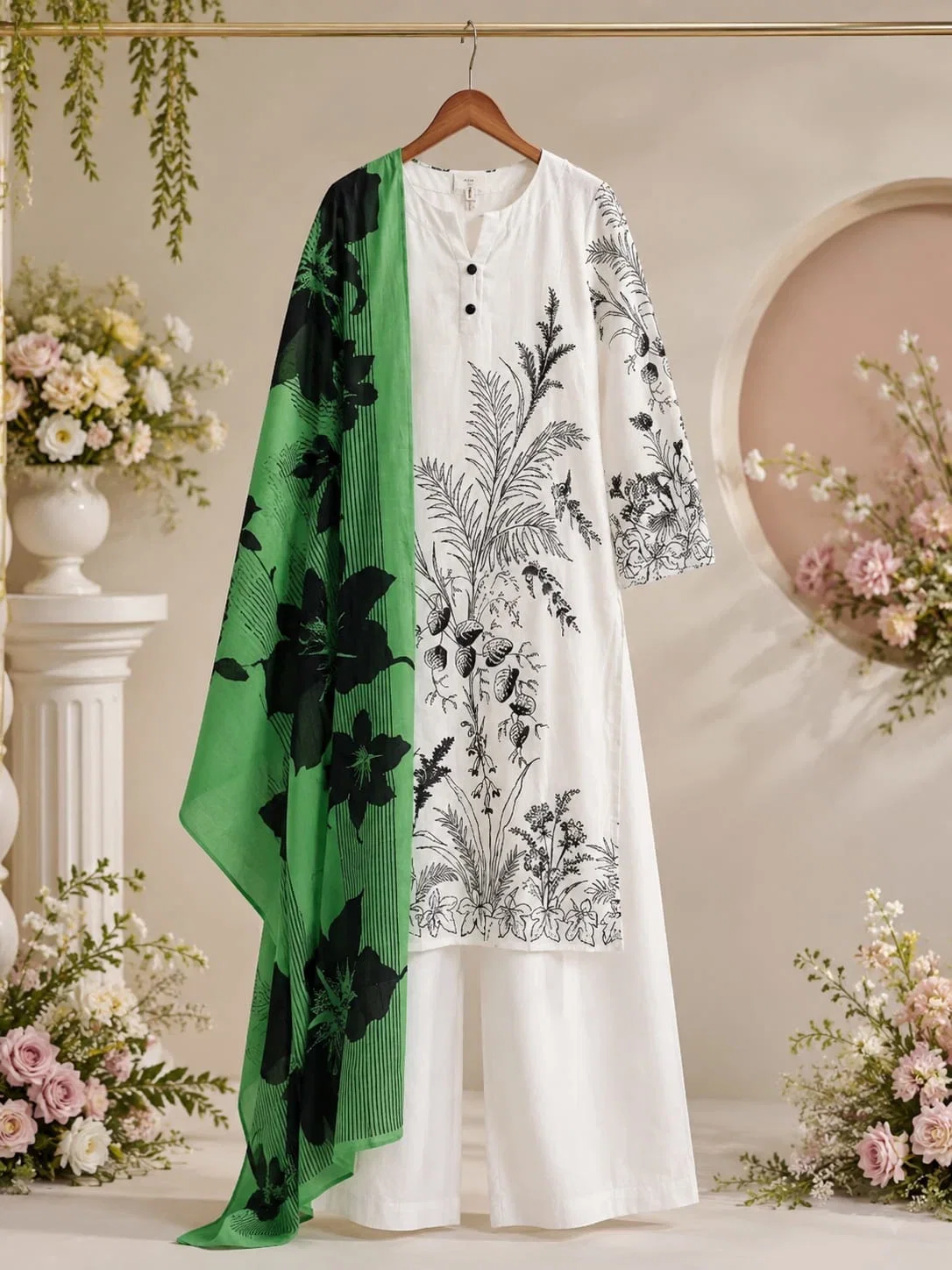Afsana 303 Natural Crepe Hand Worked Salwar Kameez