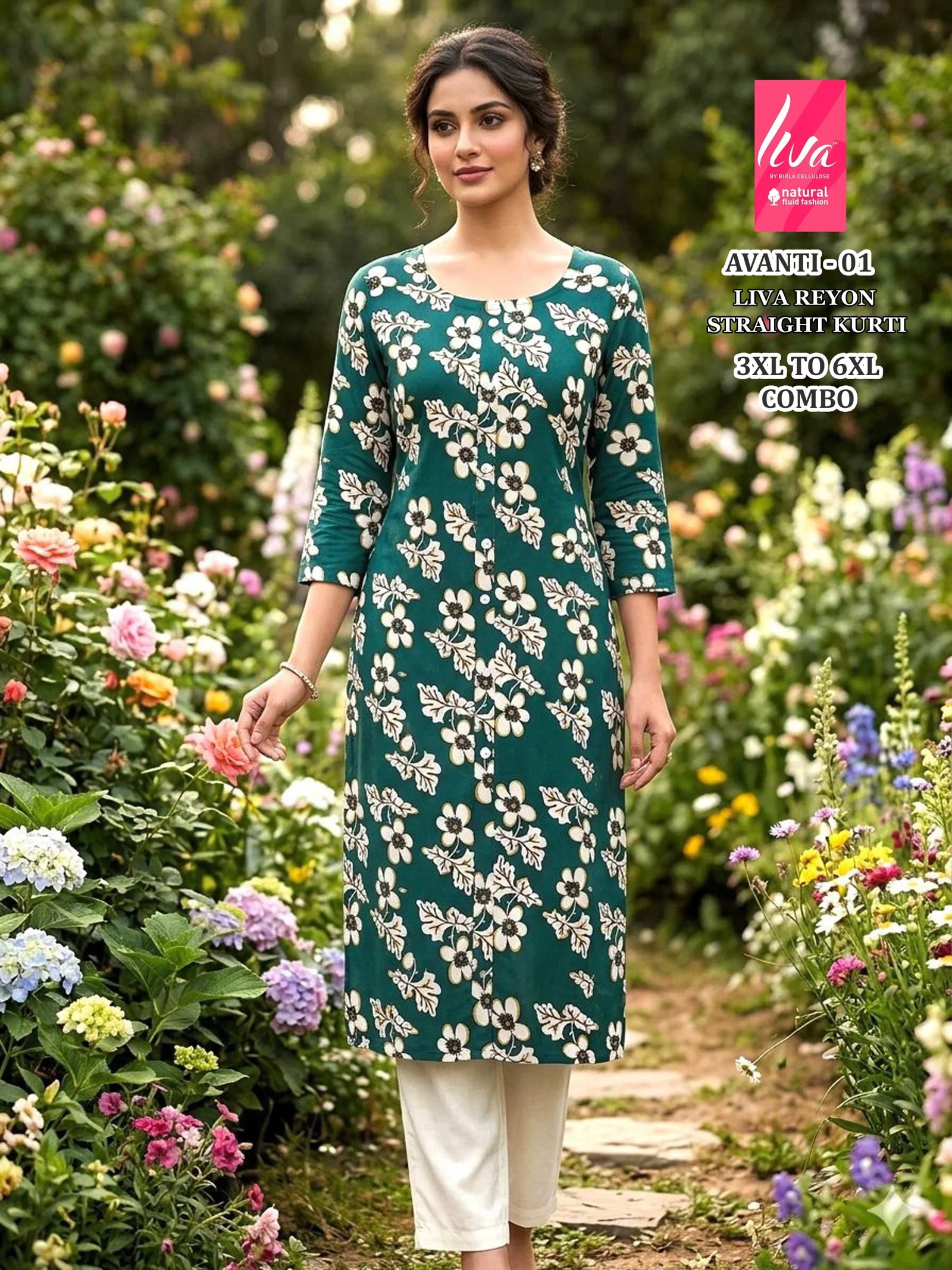 Liva Avanti 1 To 10 Liva Rayon Printed Long Kurti Collection