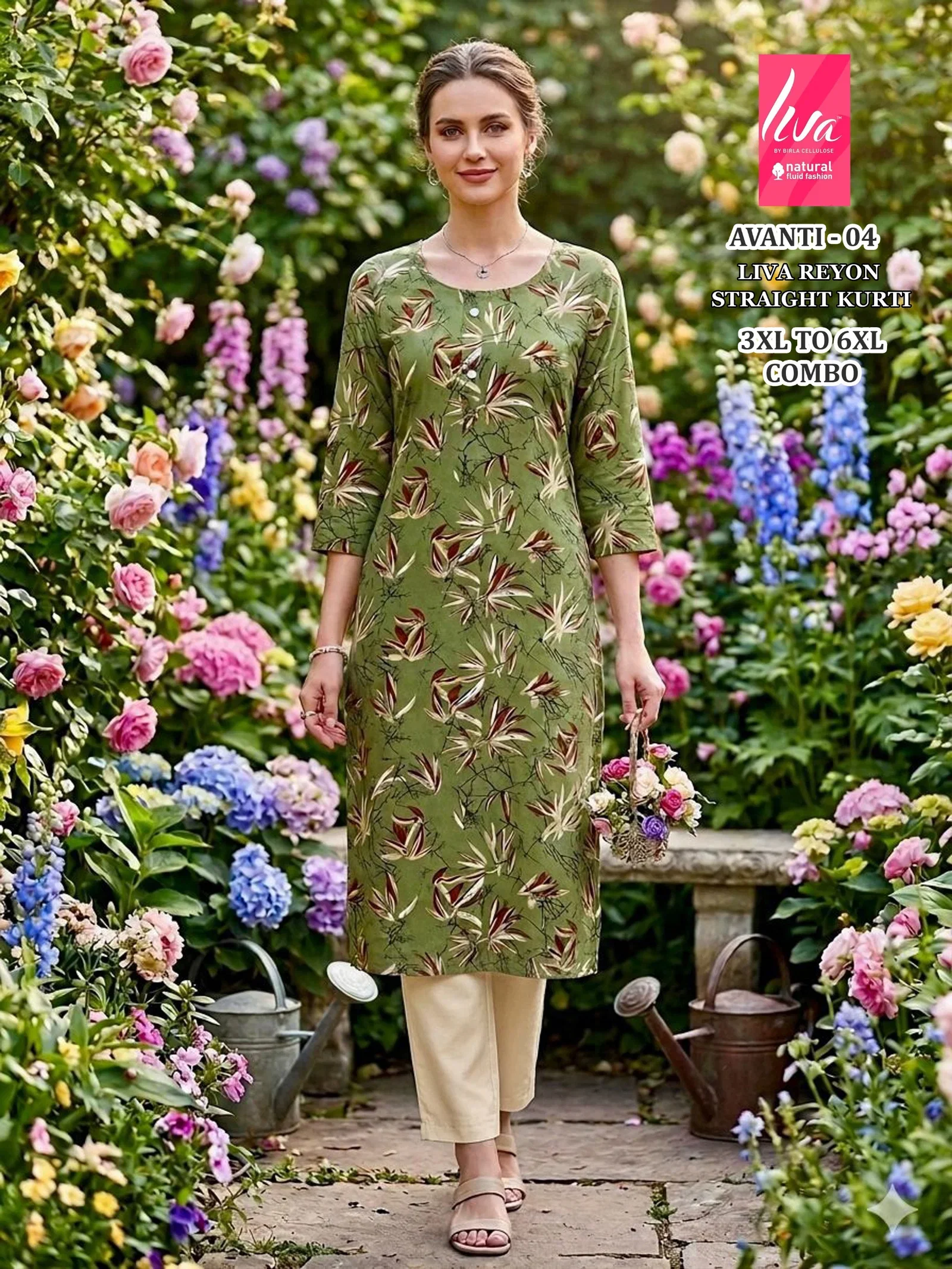 Liva Avanti 1 To 10 Liva Rayon Printed Long Kurti Collection