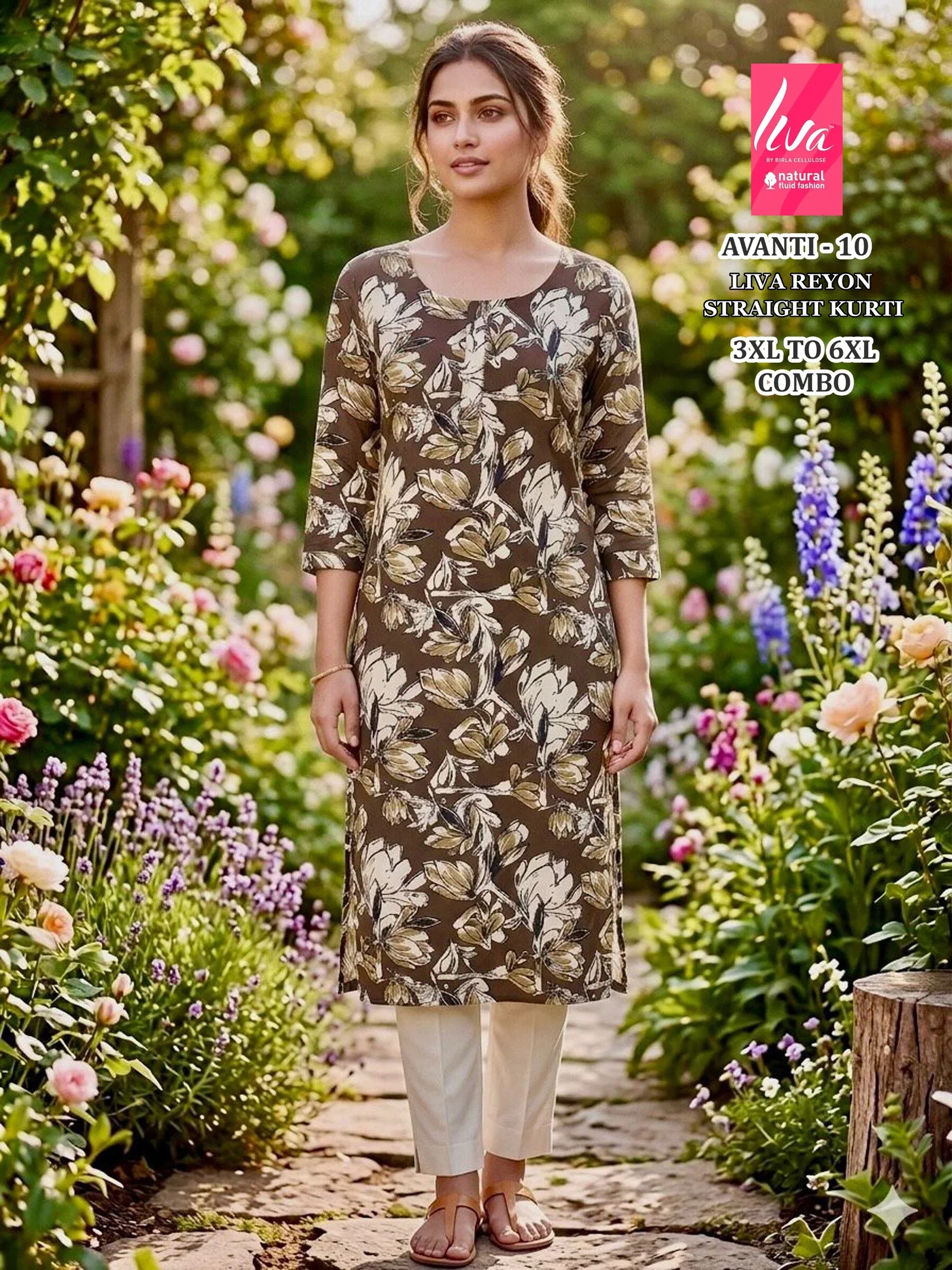Liva Avanti 1 To 10 Liva Rayon Printed Long Kurti Collection