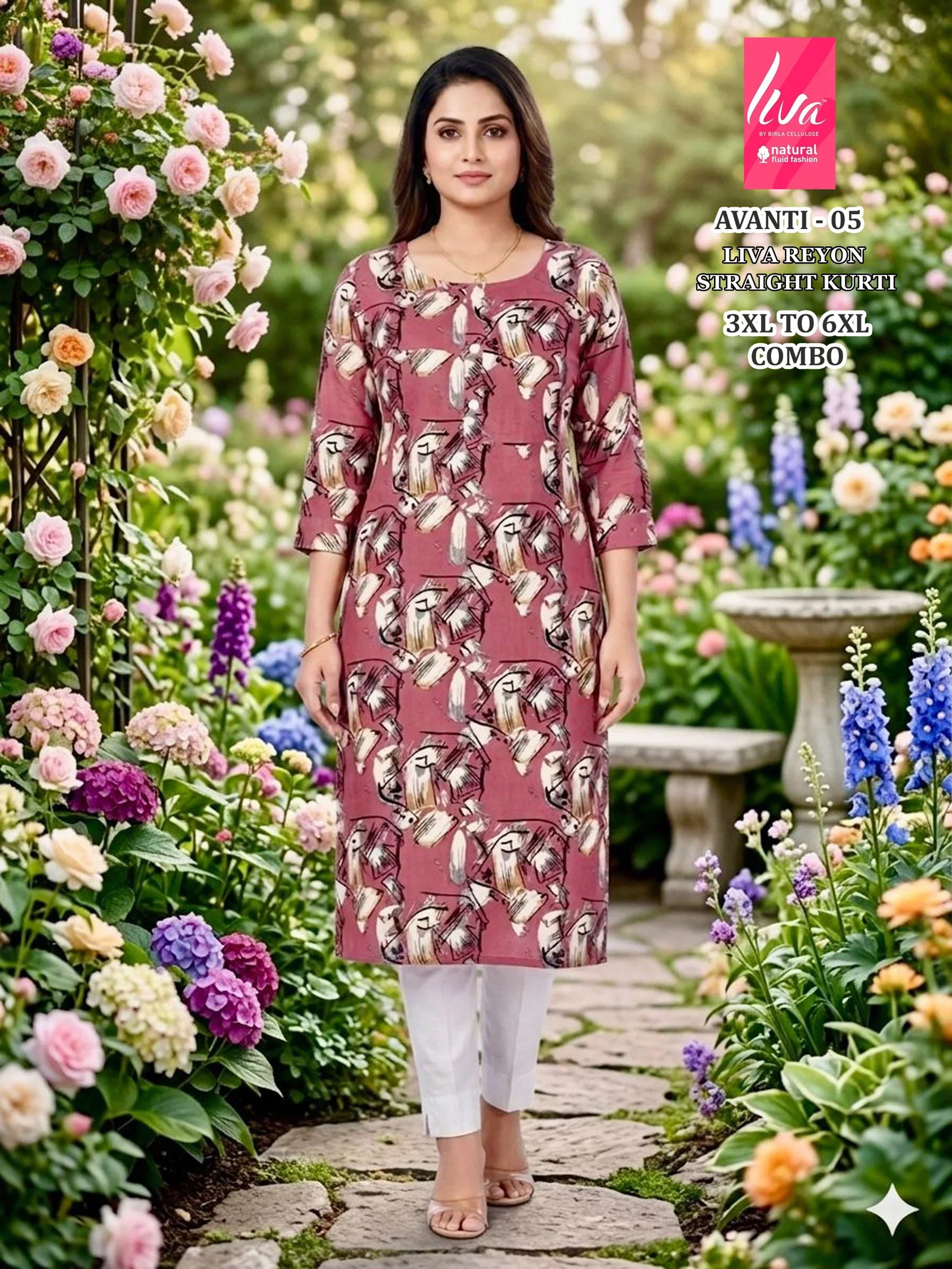 Liva Avanti 1 To 10 Liva Rayon Printed Long Kurti Collection