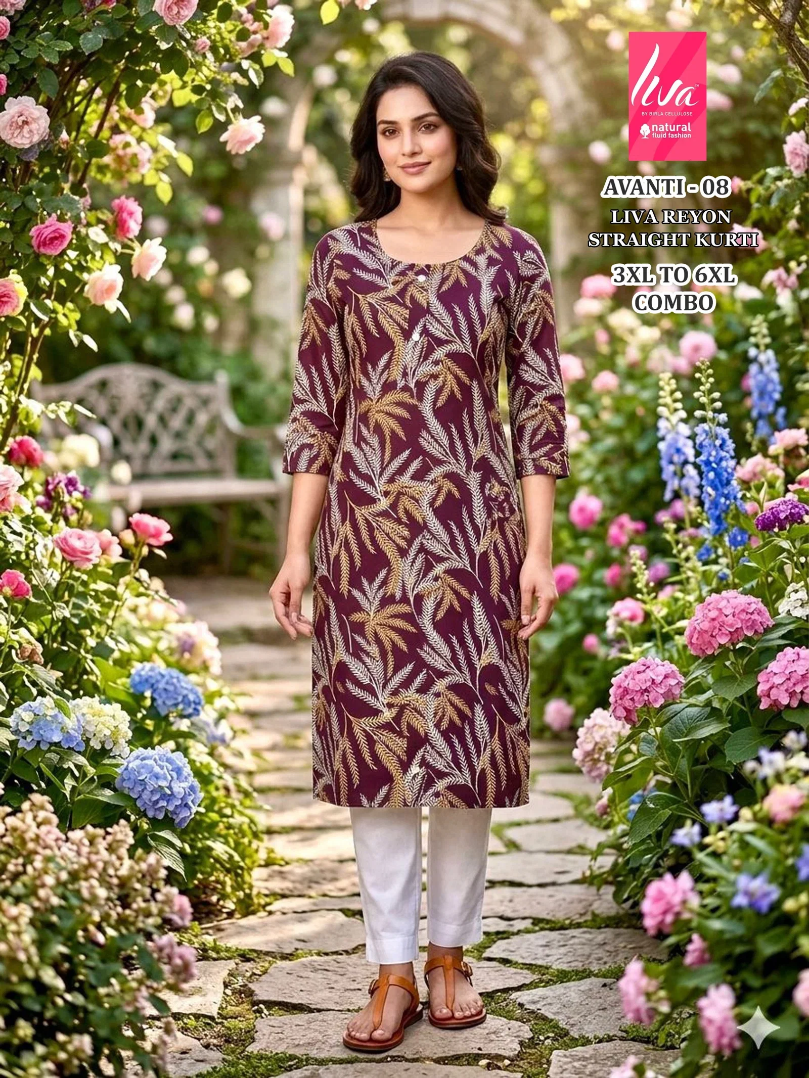 Liva Avanti 1 To 10 Liva Rayon Printed Long Kurti Collection