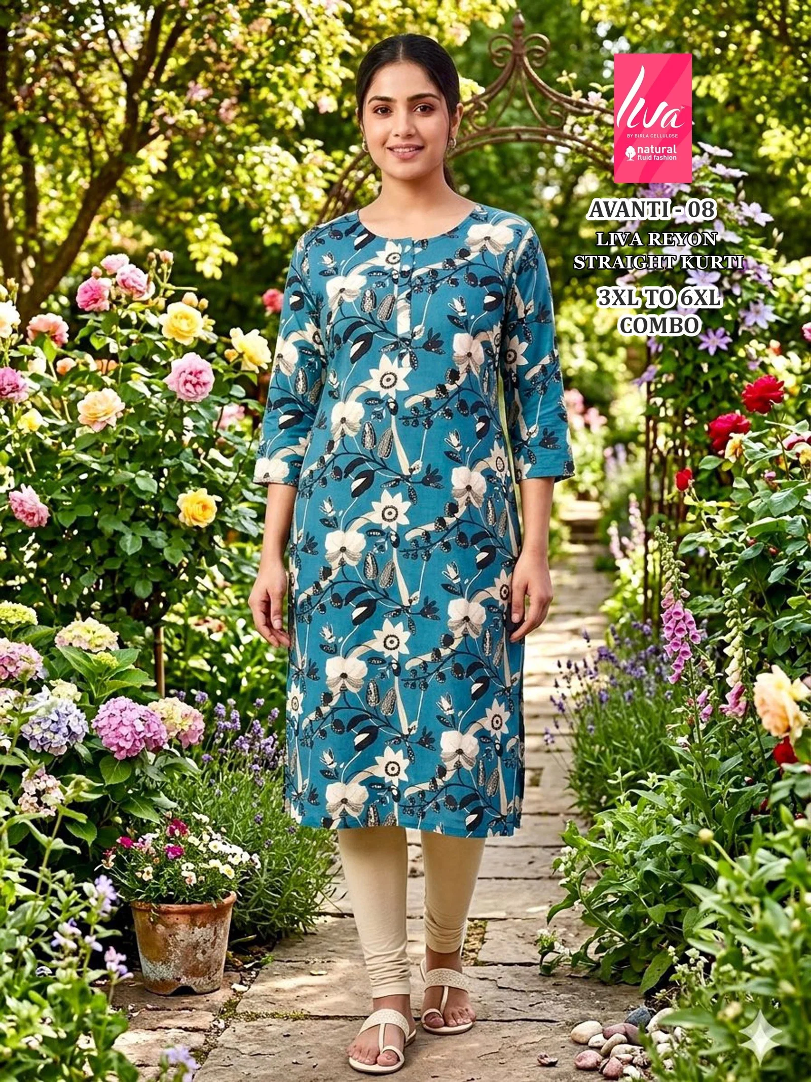 Liva Avanti 1 To 10 Liva Rayon Printed Long Kurti Collection