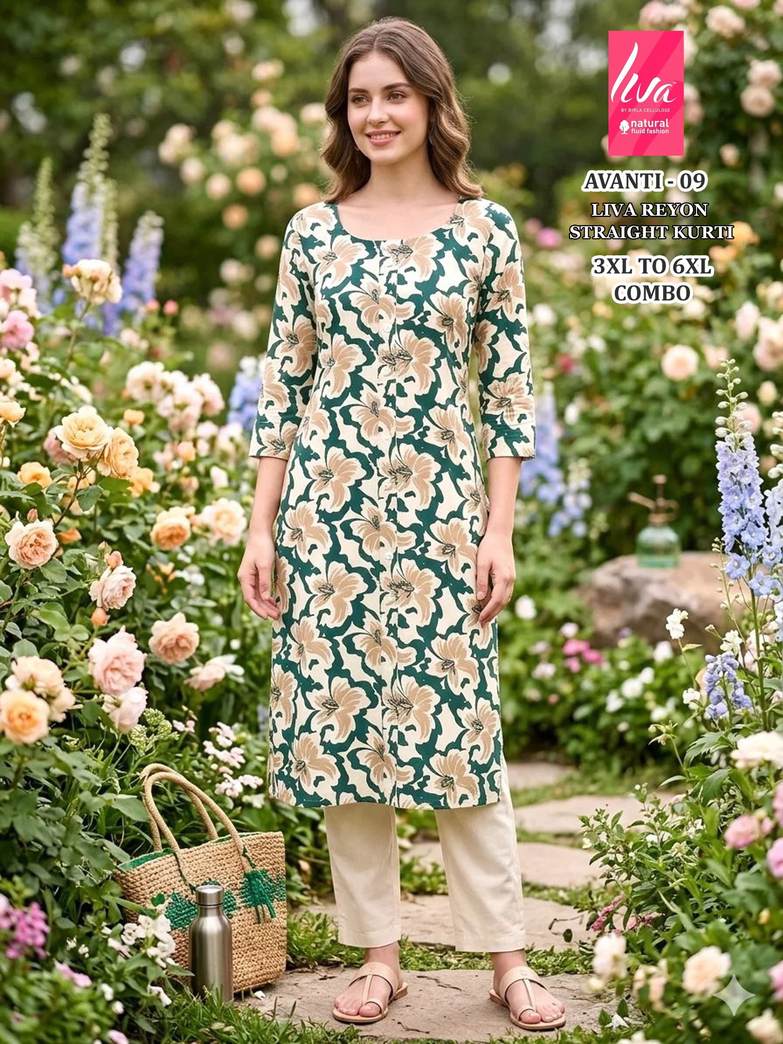 Liva Avanti 1 To 10 Liva Rayon Printed Long Kurti Collection
