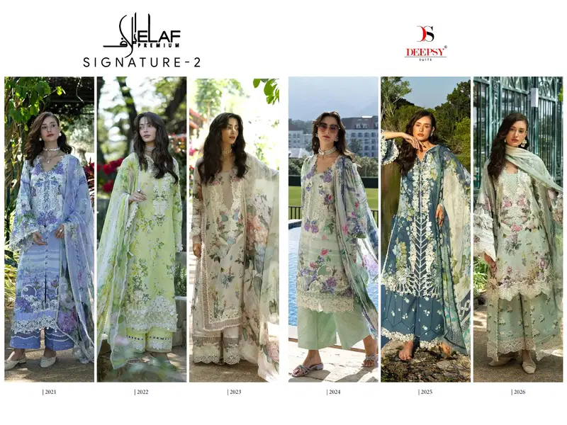 Deepsy Elaf Premium Signature Vol 2 Chiffon Dupatta Cotton Salwar Kameez
