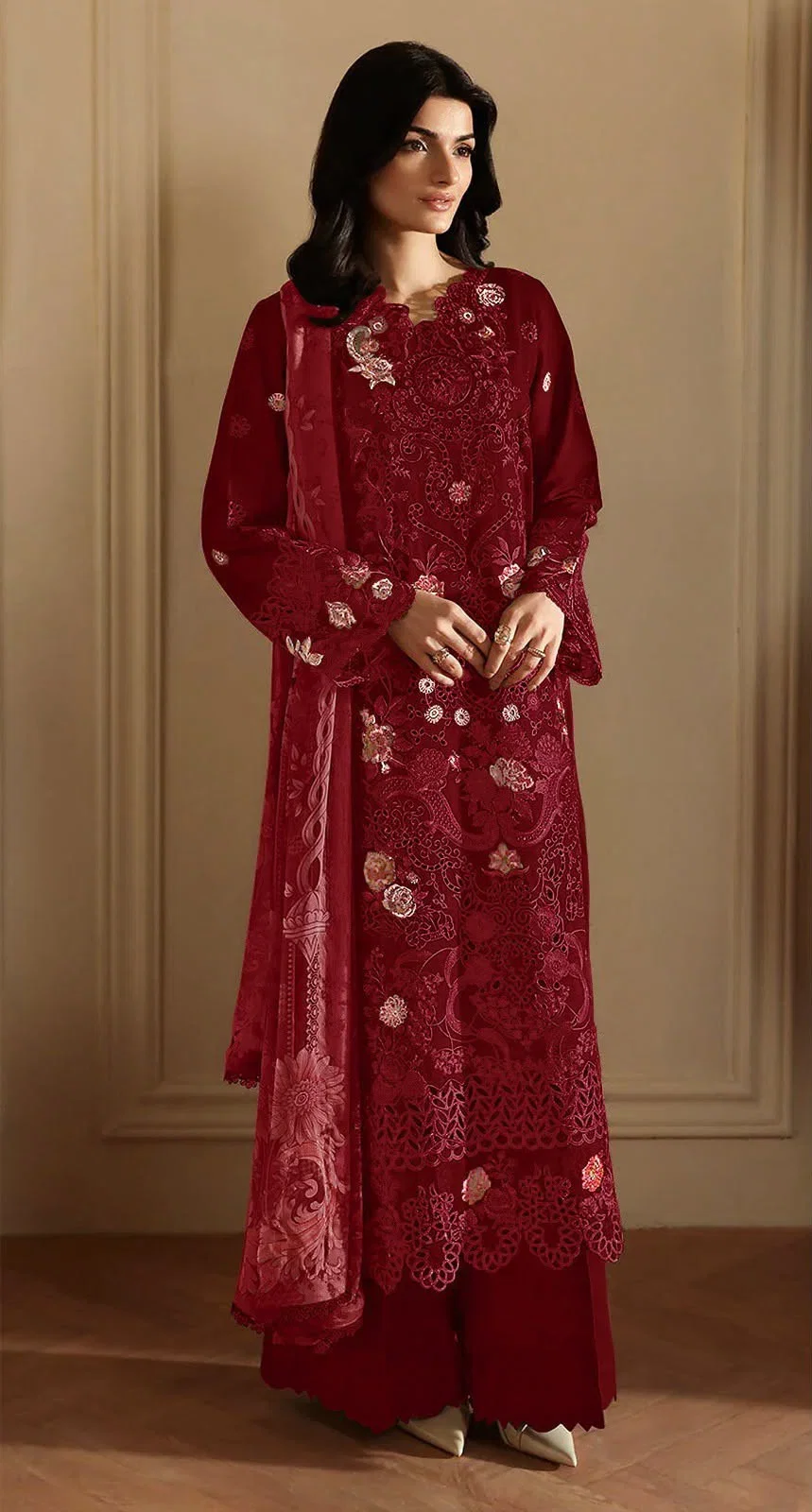 Elan E 31 A To D Cambric Cotton Embroidered Salwar Kameez