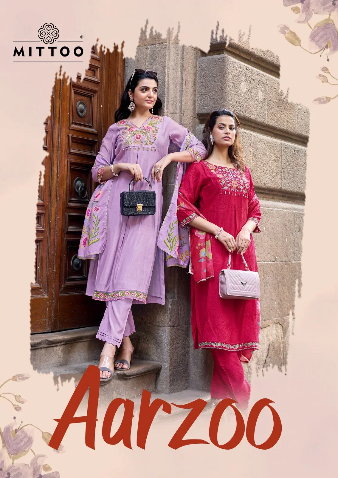 Mittoo Aarzoo Viscose Weaving Handworked Kurti With Bottom Dupatta
