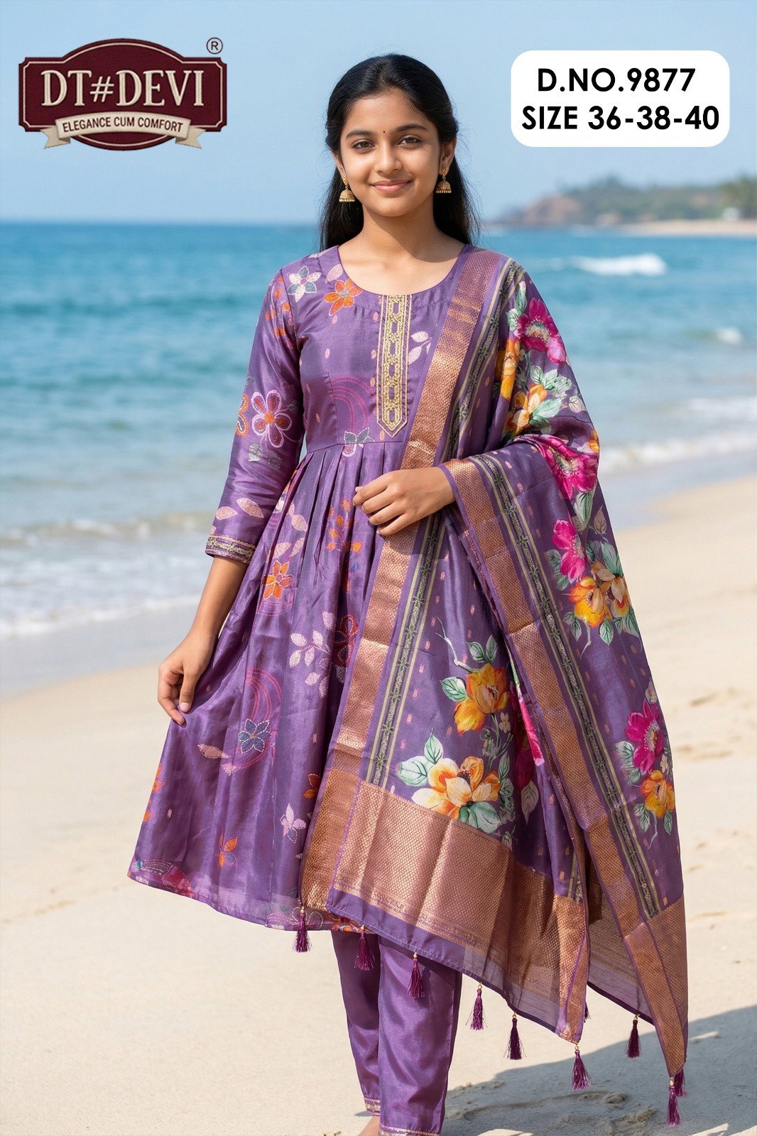 Mishita 9877 Roman Glass Printed Kurti With Pant Dupatta