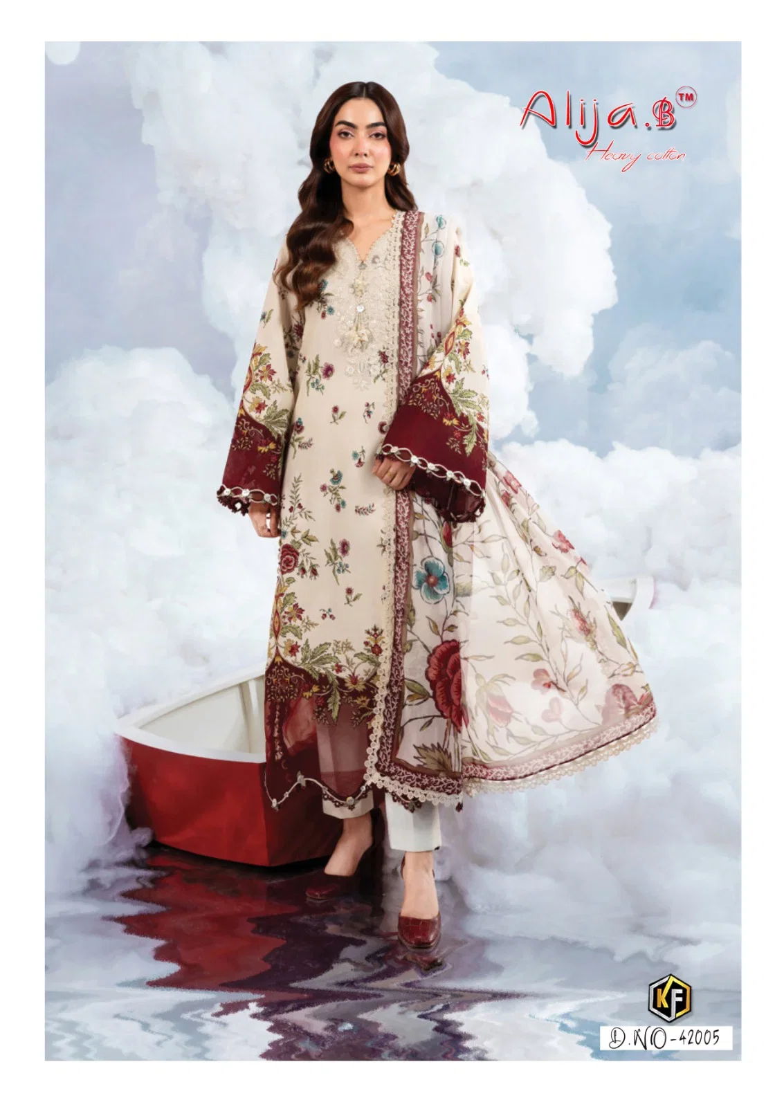 Keval Alija B Vol 42 Readymade Lawn Cotton Karachi Kurti Pant With Dupatta