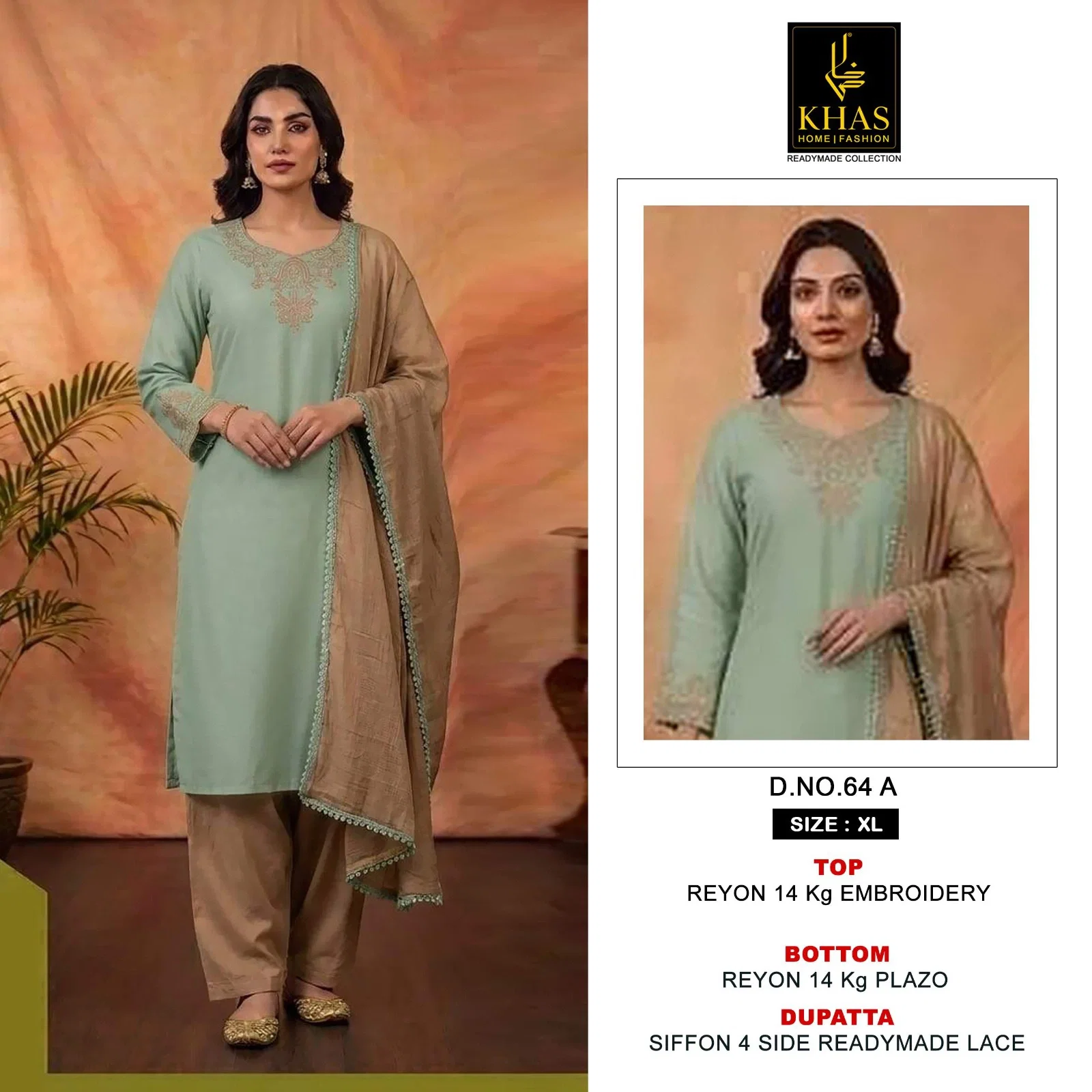 Khas 64 A To C Readymade Rayon Embroidered Salwar Kameez