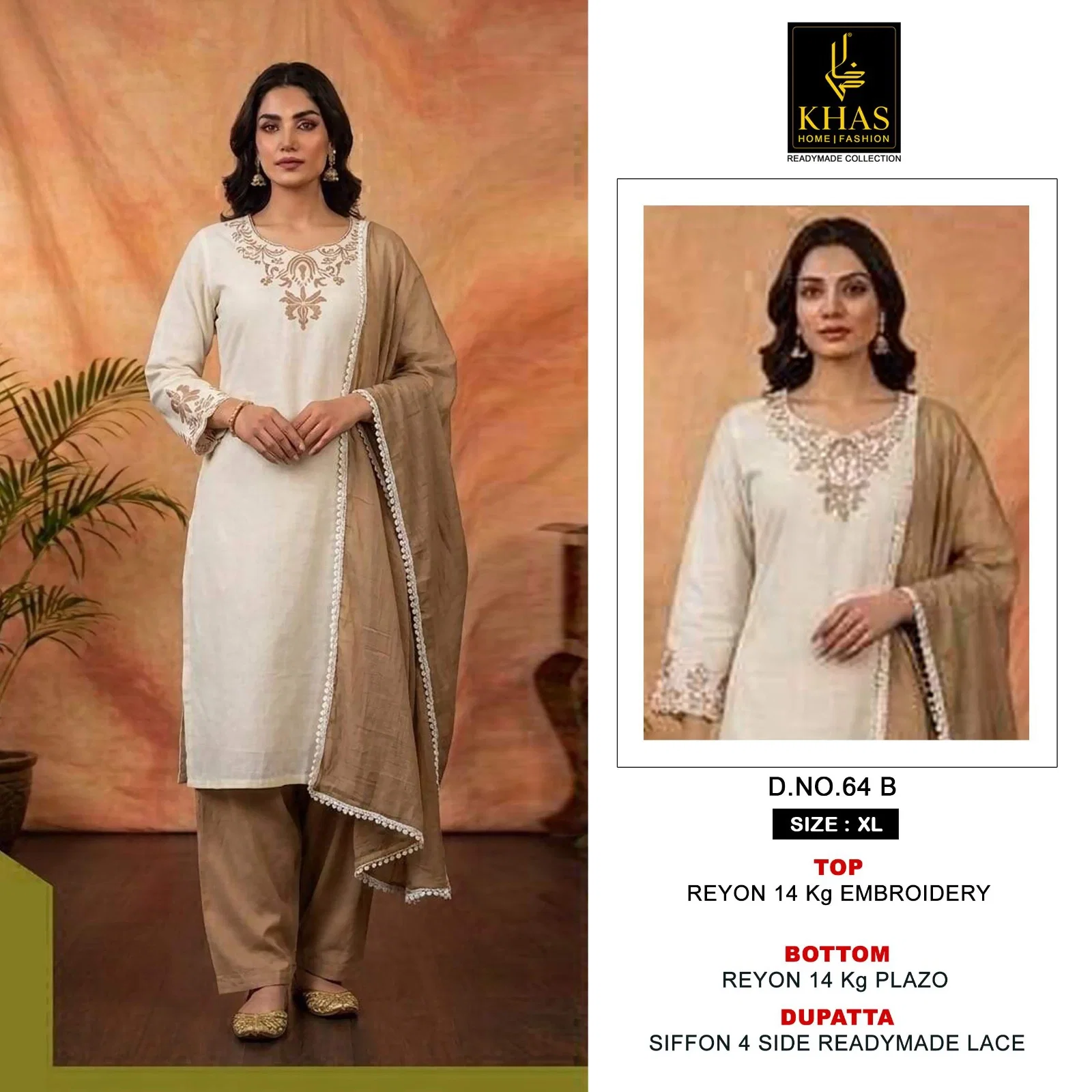 Khas 64 A To C Readymade Rayon Embroidered Salwar Kameez
