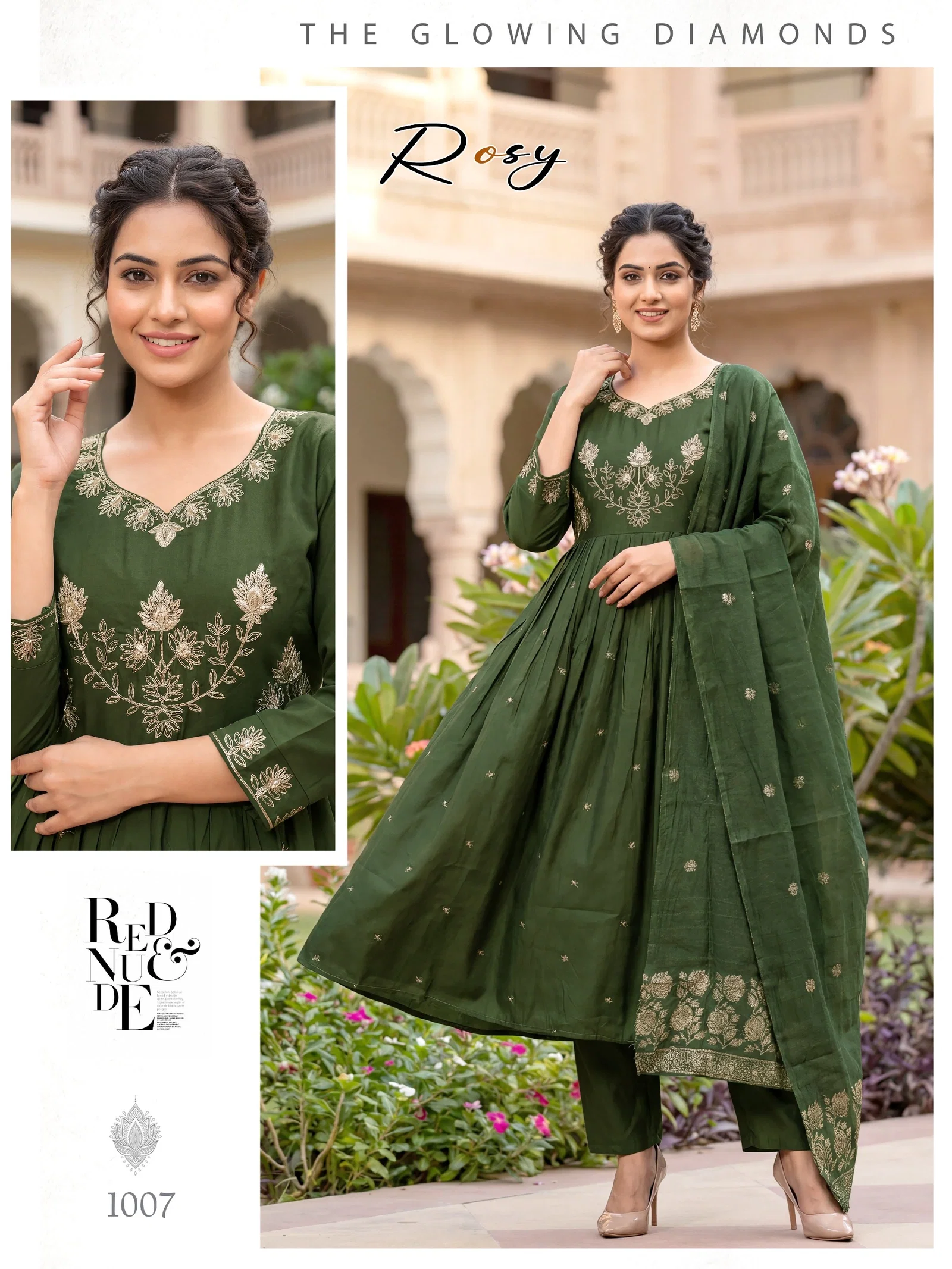Rosy Vol 01 Roman Silk Anarkali Kurti With Bottom Dupatta