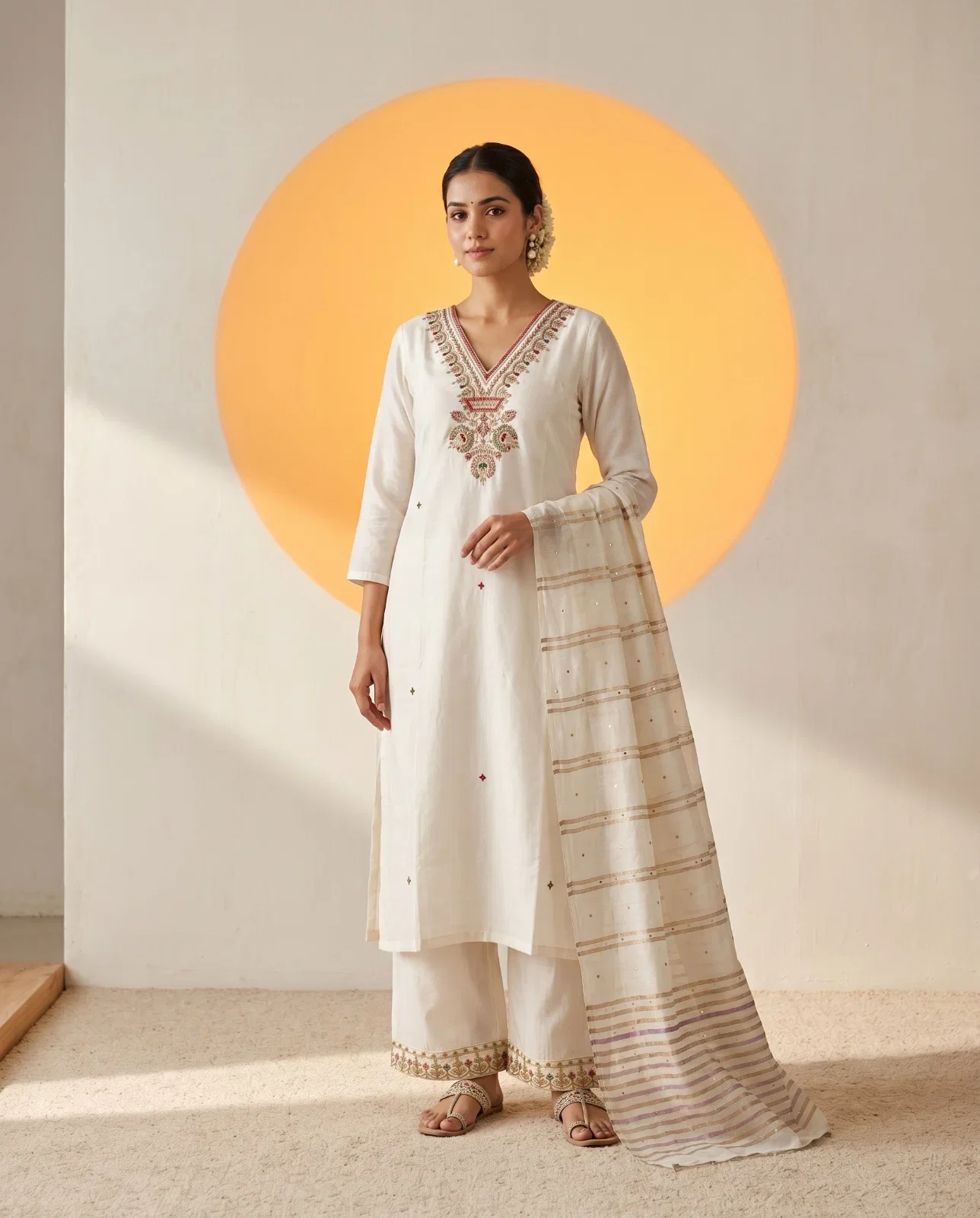 Naisha K 1013 Roman Silk Embroidered Kurti With Bottom Dupatta