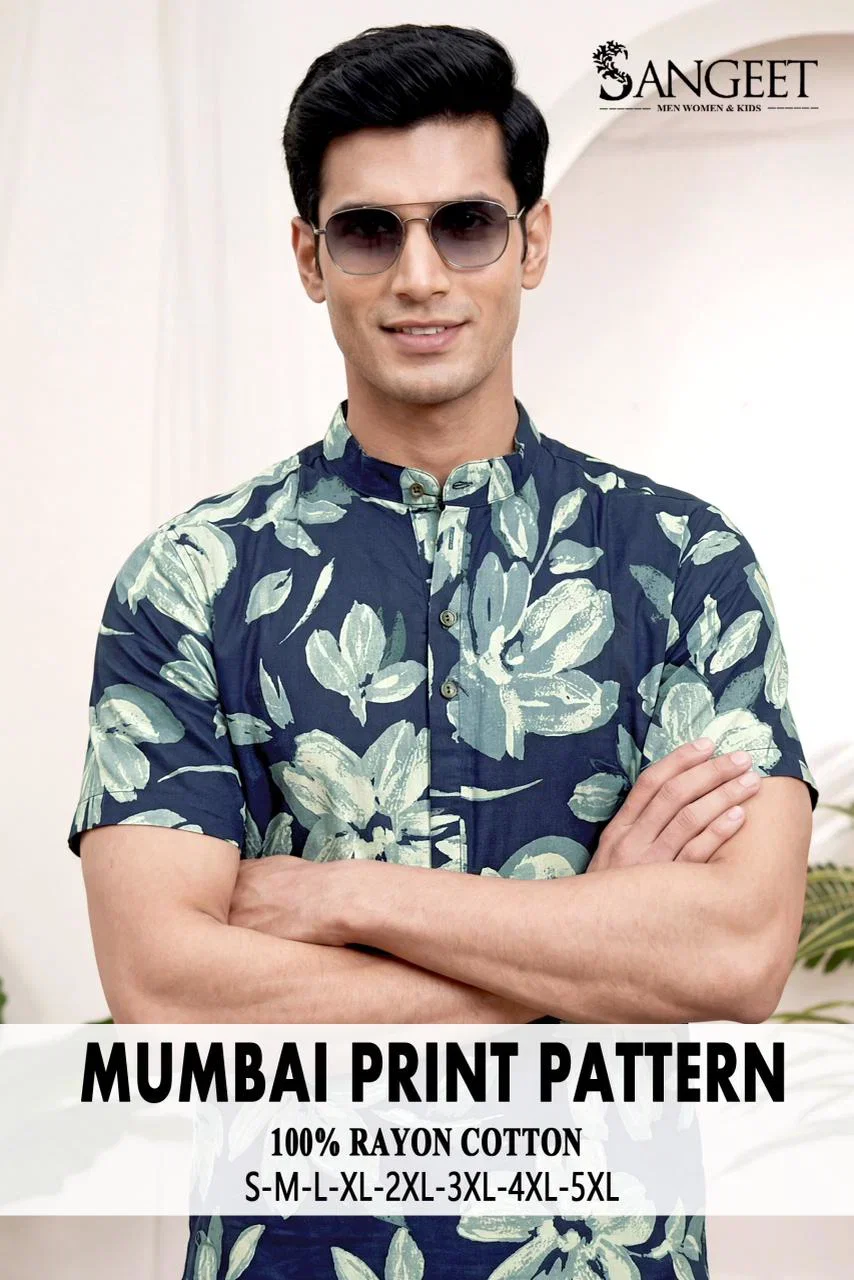 Sangeet Mumbai Print Pattern Vol 4 Rayon Cotton Shirt Wear Collection