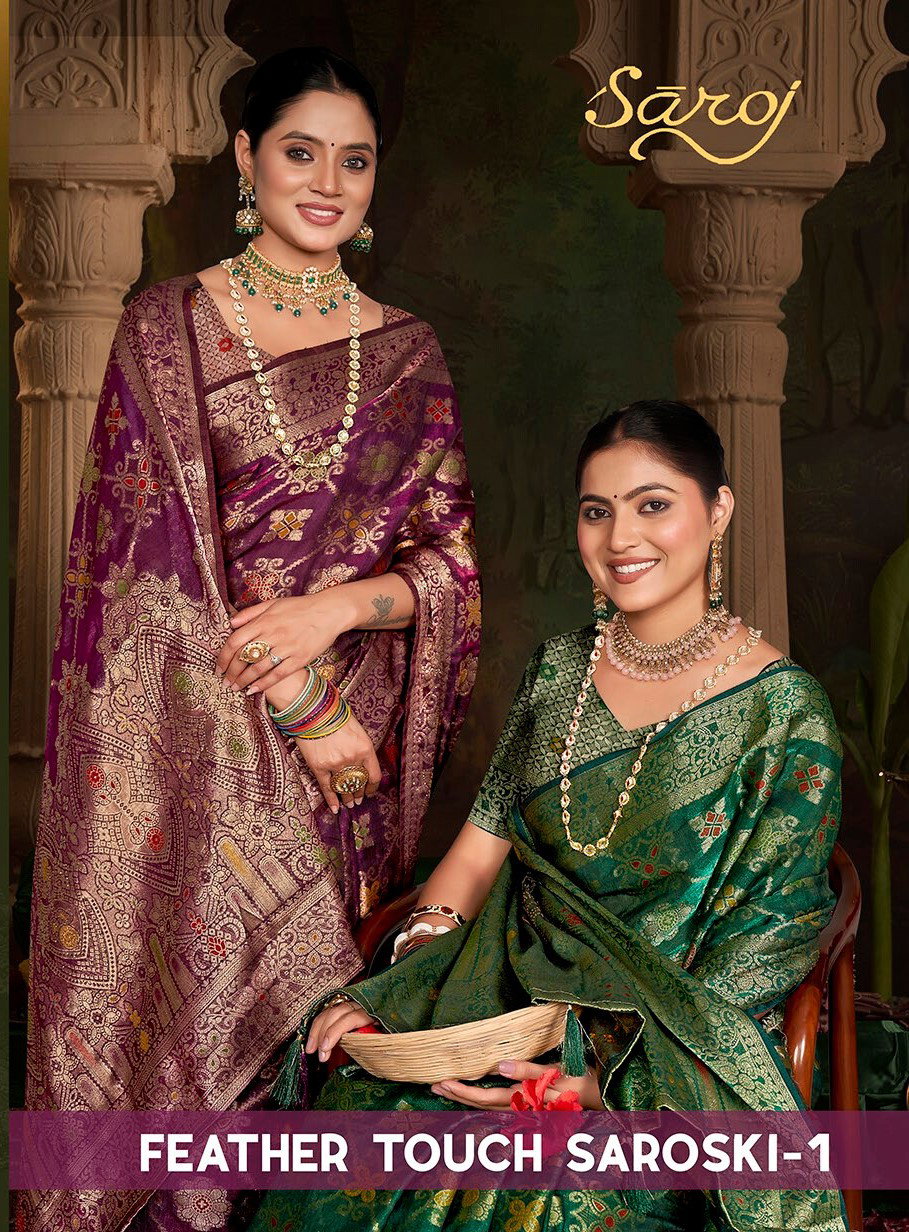 Saroj Feather touch saroski Vol 1 Fedi Silk Sarees Collection