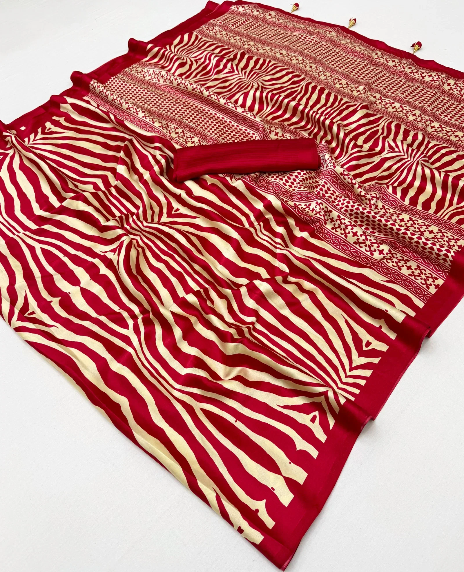 Lux Vol 37 Semi Modal Strip Design Saree Collection
