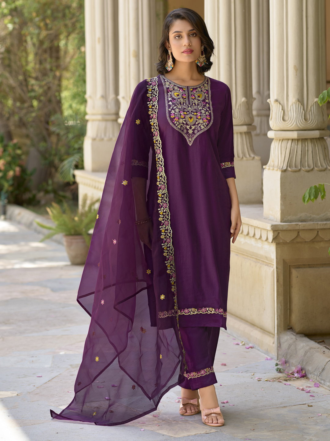 VP 9580 Purple Viscose Rayon Kurta and Pant
