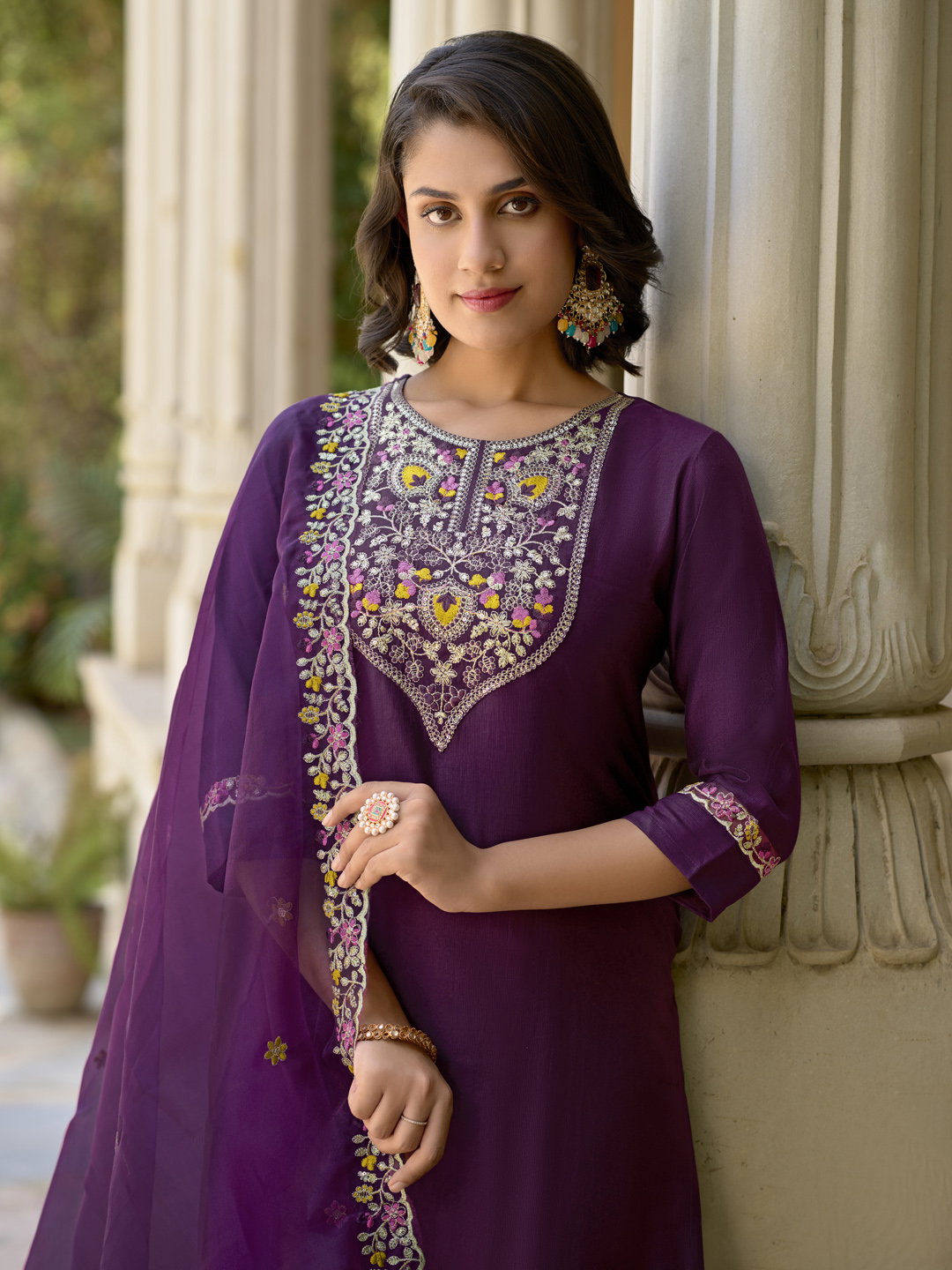 VP 9580 Purple Viscose Rayon Kurta and Pant