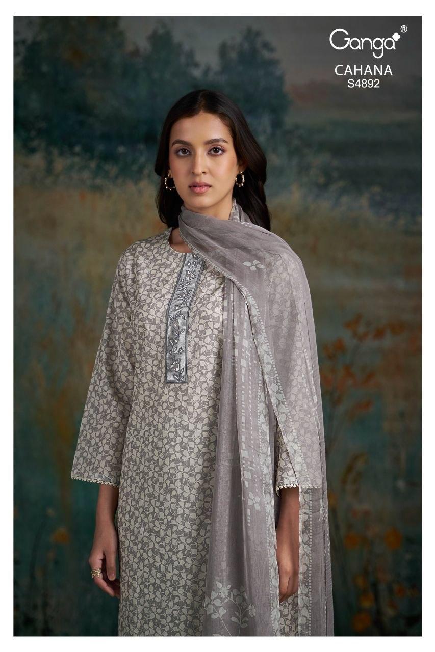Ganga Cahana 4892 Cotton Print Embroidered Salwar Kameez