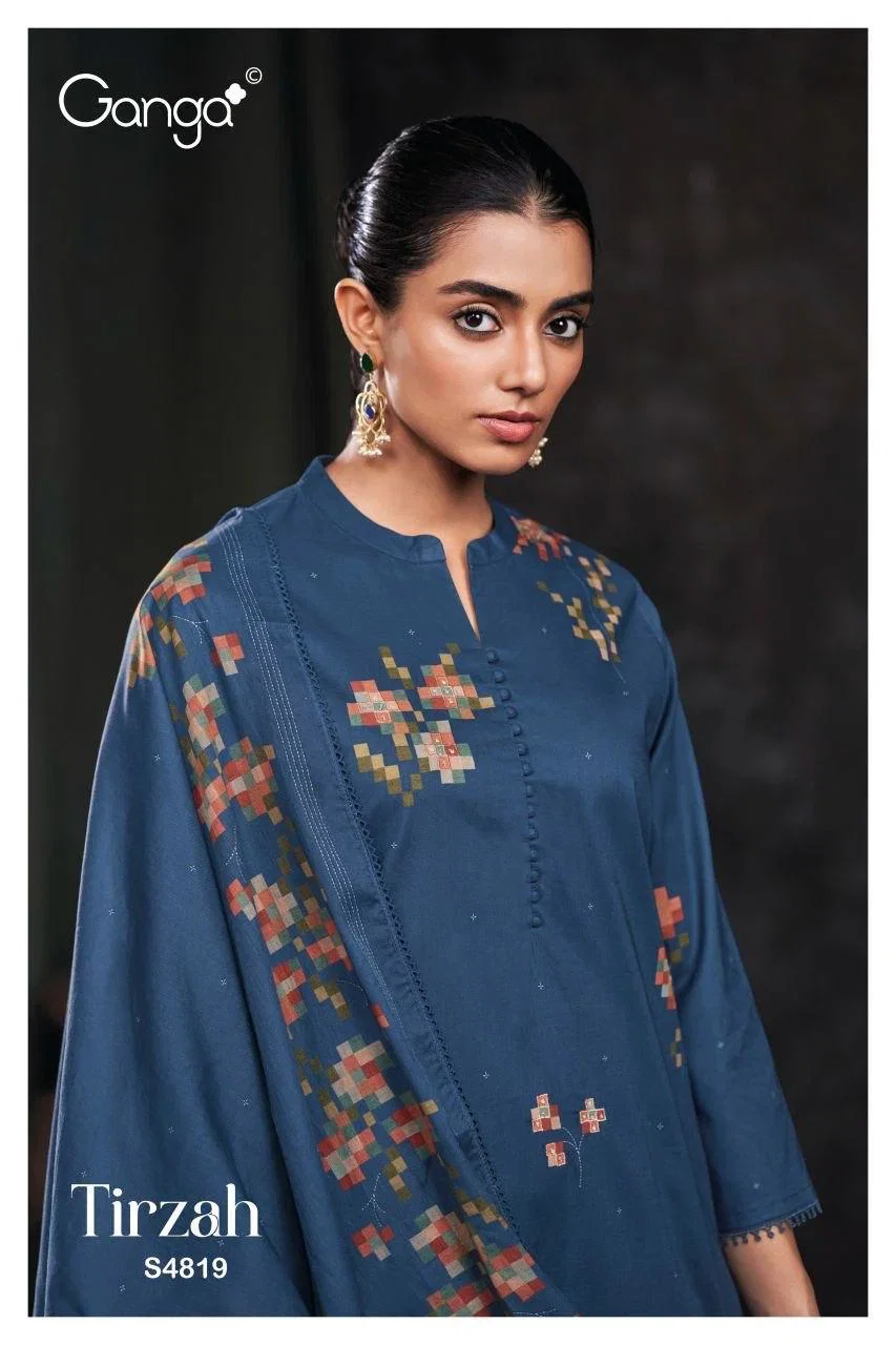 Ganga Tirzah 4819 Cotton Print Emboidered Salwar Kameez Collection