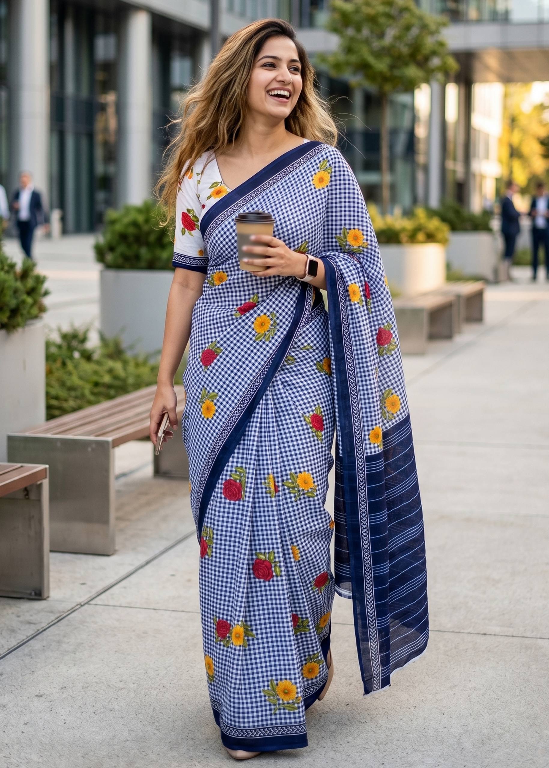 Sm Yami 121 Pure Mulmul Cotton Flower Printed Sarees Collection