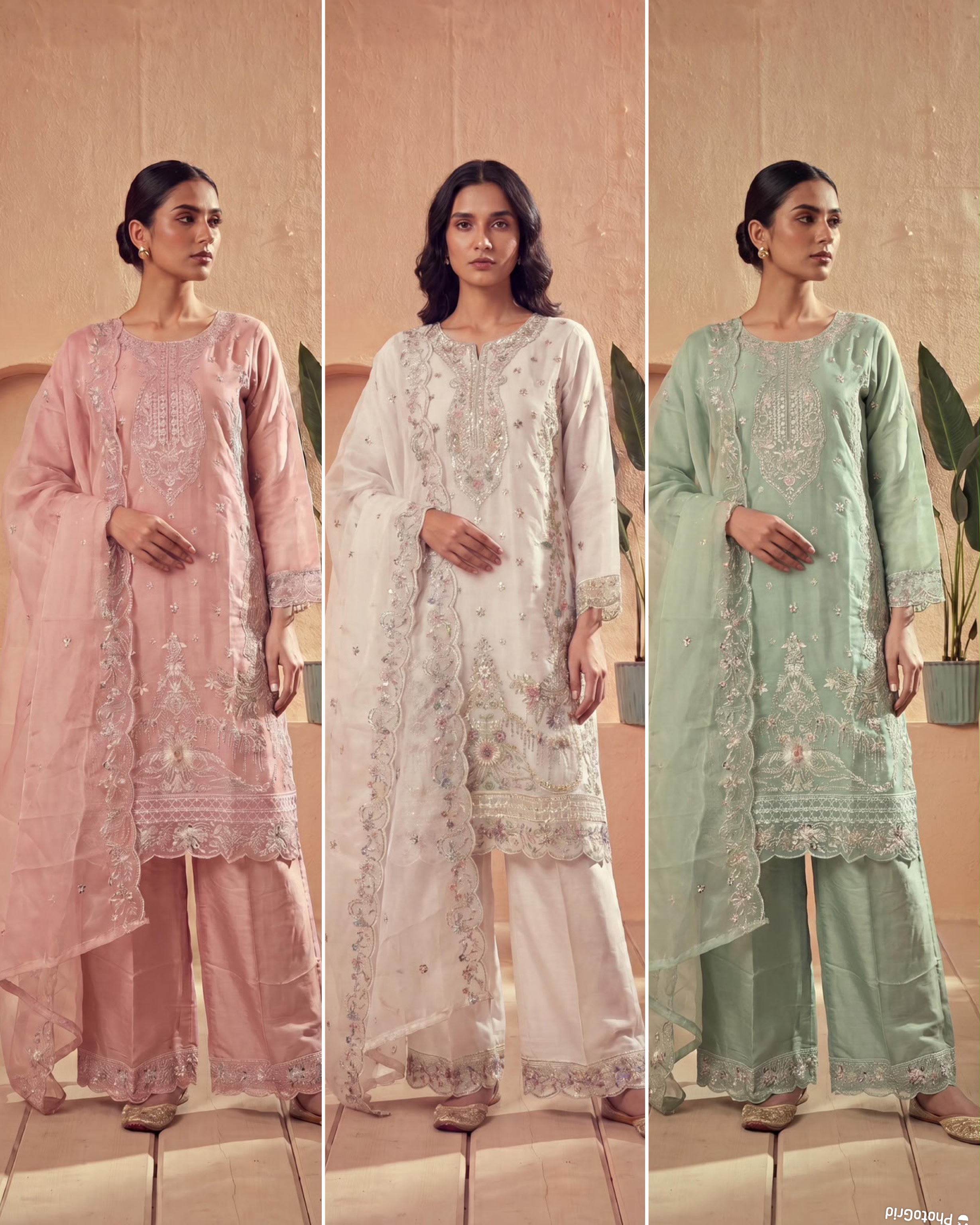Tvisha Vol 2 Organza Silk Embroidery Readymade Palazzo Suits Collection