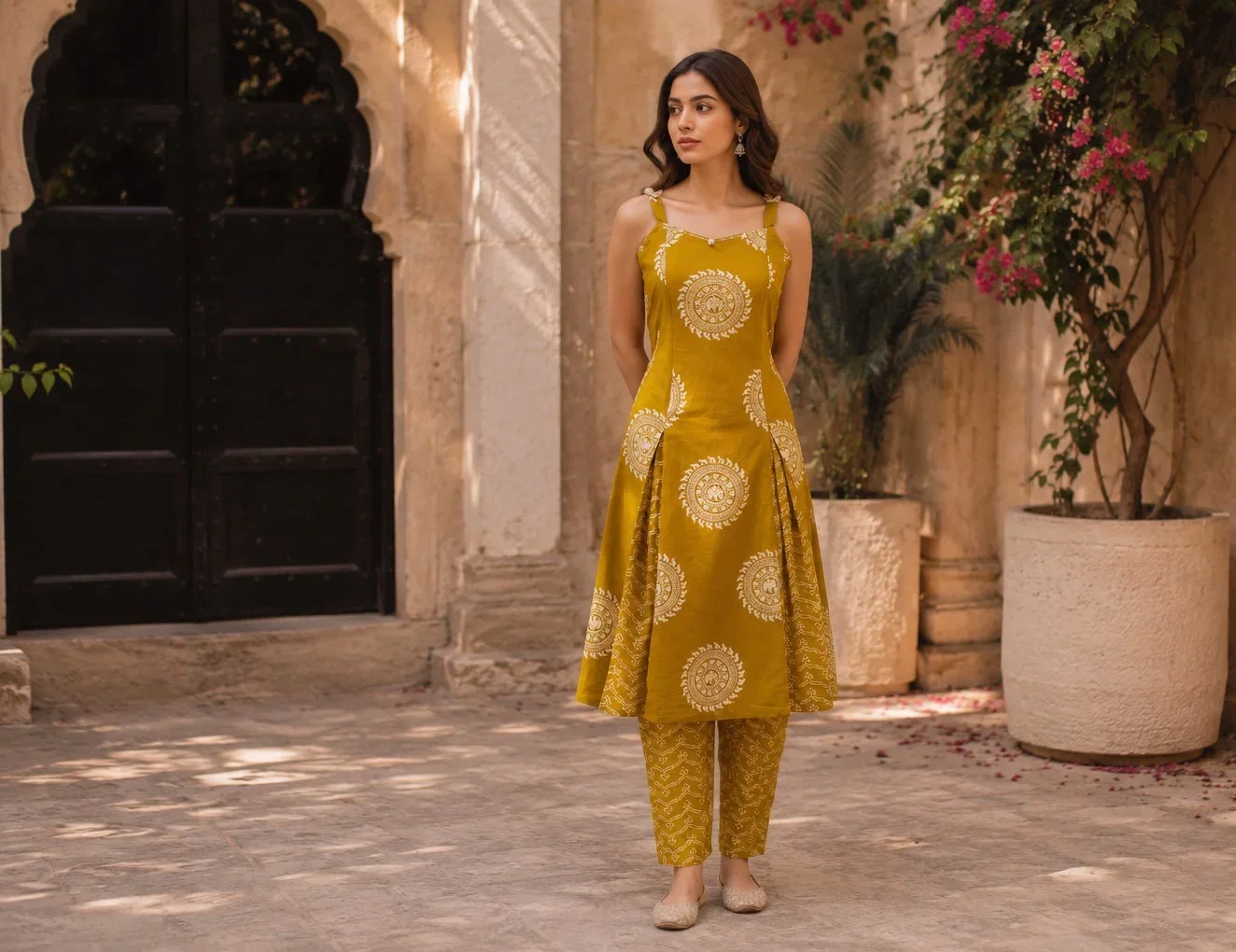 Naisha Spaghetti Style Premium Cotton Kurti With Bottom Collection
