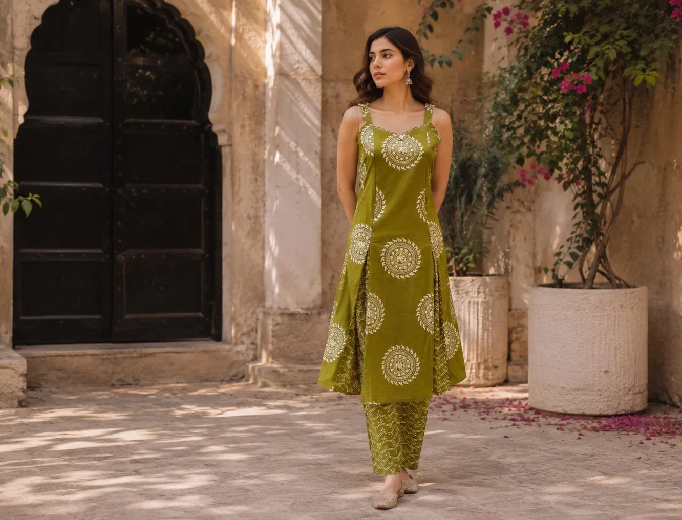 Naisha Spaghetti Style Premium Cotton Kurti With Bottom Collection