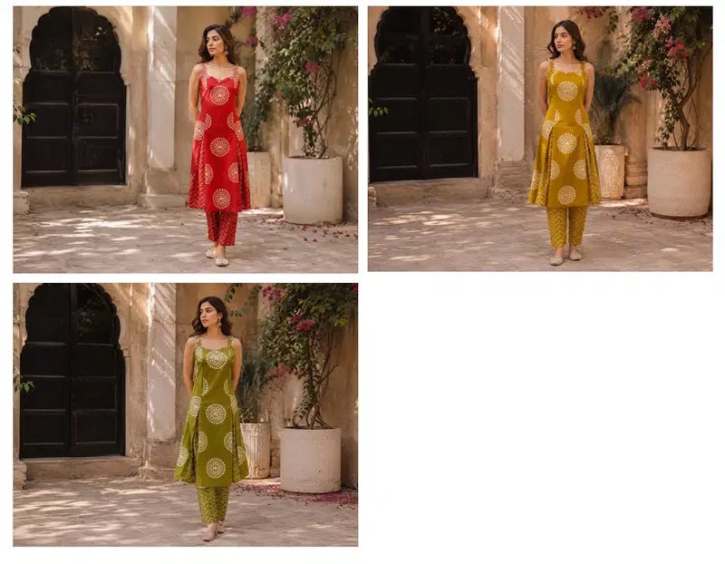 Naisha Spaghetti Style Premium Cotton Kurti With Bottom Collection