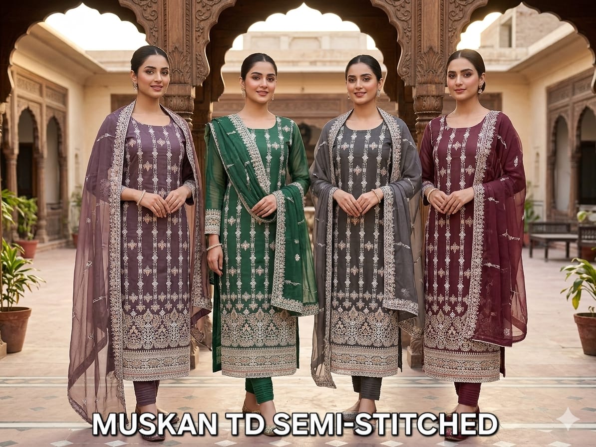 FM Muskan TD Taby Silk Top Bottom With Dupatta