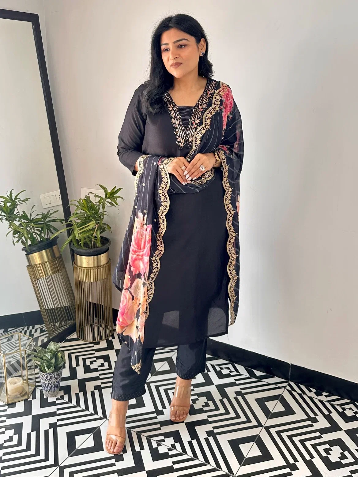 Dhruvi 461 Viscose Embroidered Kurti With Bottom Dupatta