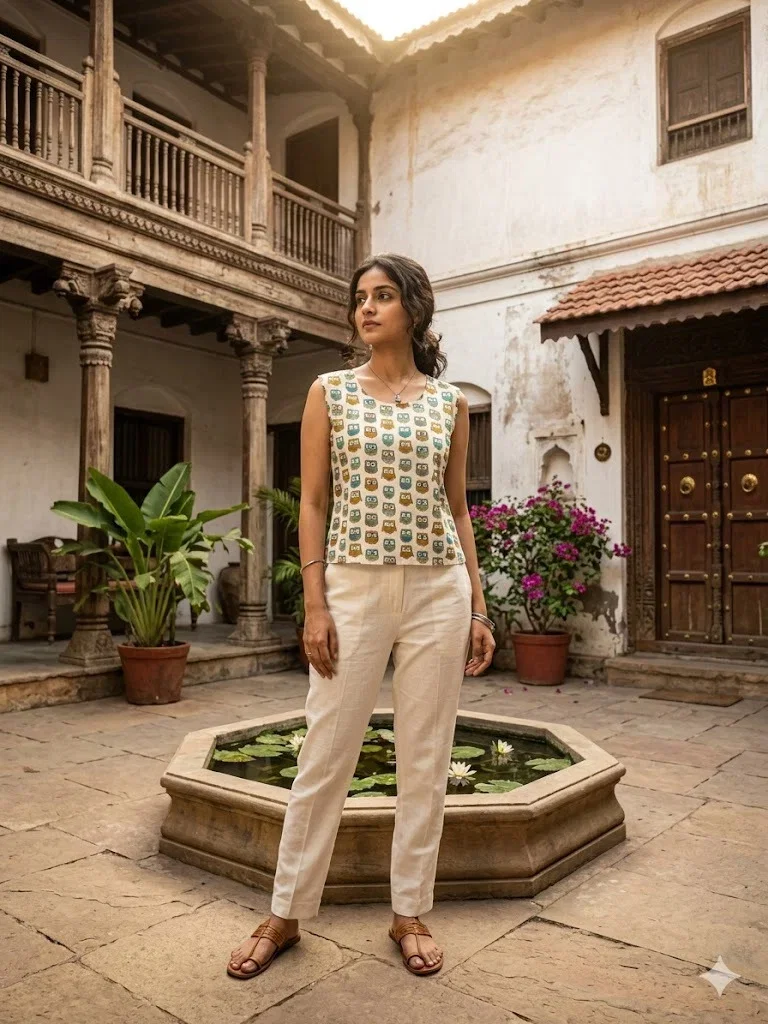 Naisha K 1015 Cotton Sleeveless Tops