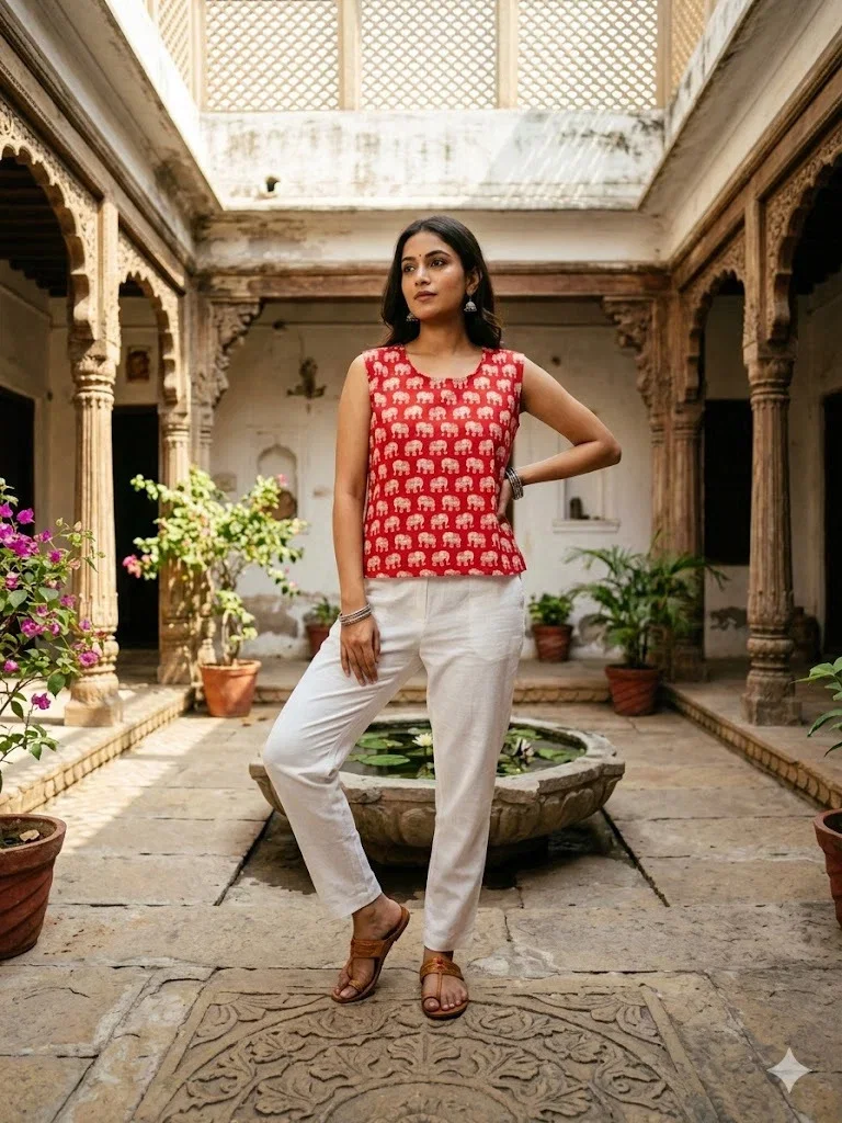 Naisha K 1015 Cotton Sleeveless Tops