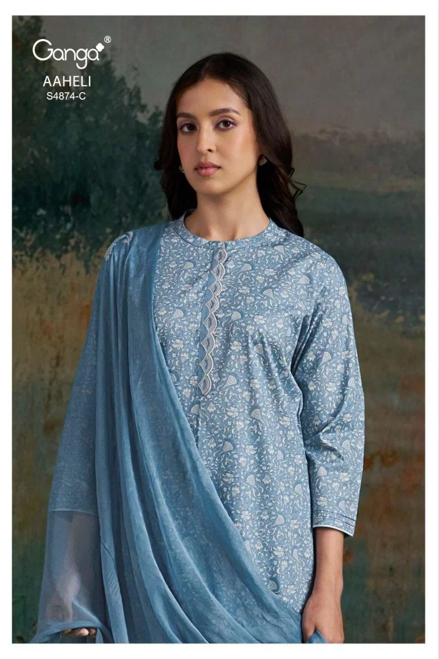 Ganga Aaheli 4874 Cotton Printed Salwar Kameez