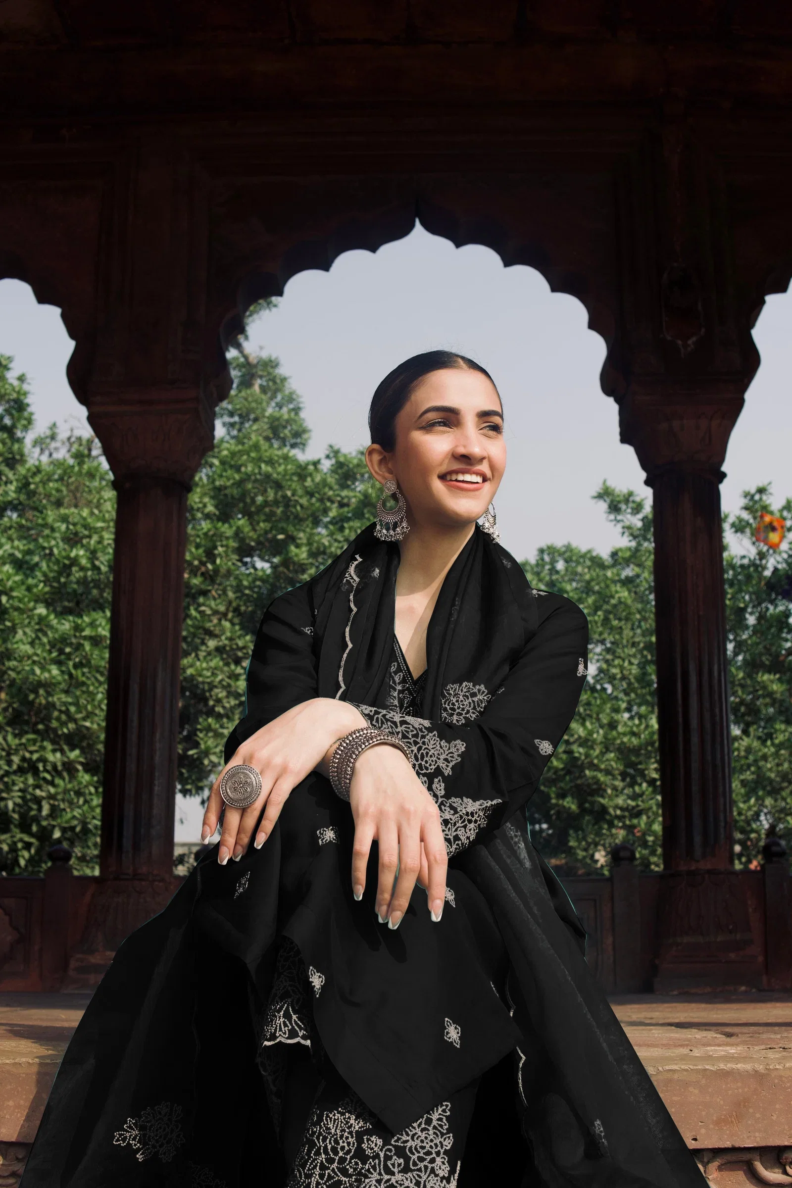 Dhruvi 463 Viscose Thread Worked Kurti With Bottom Dupatta
